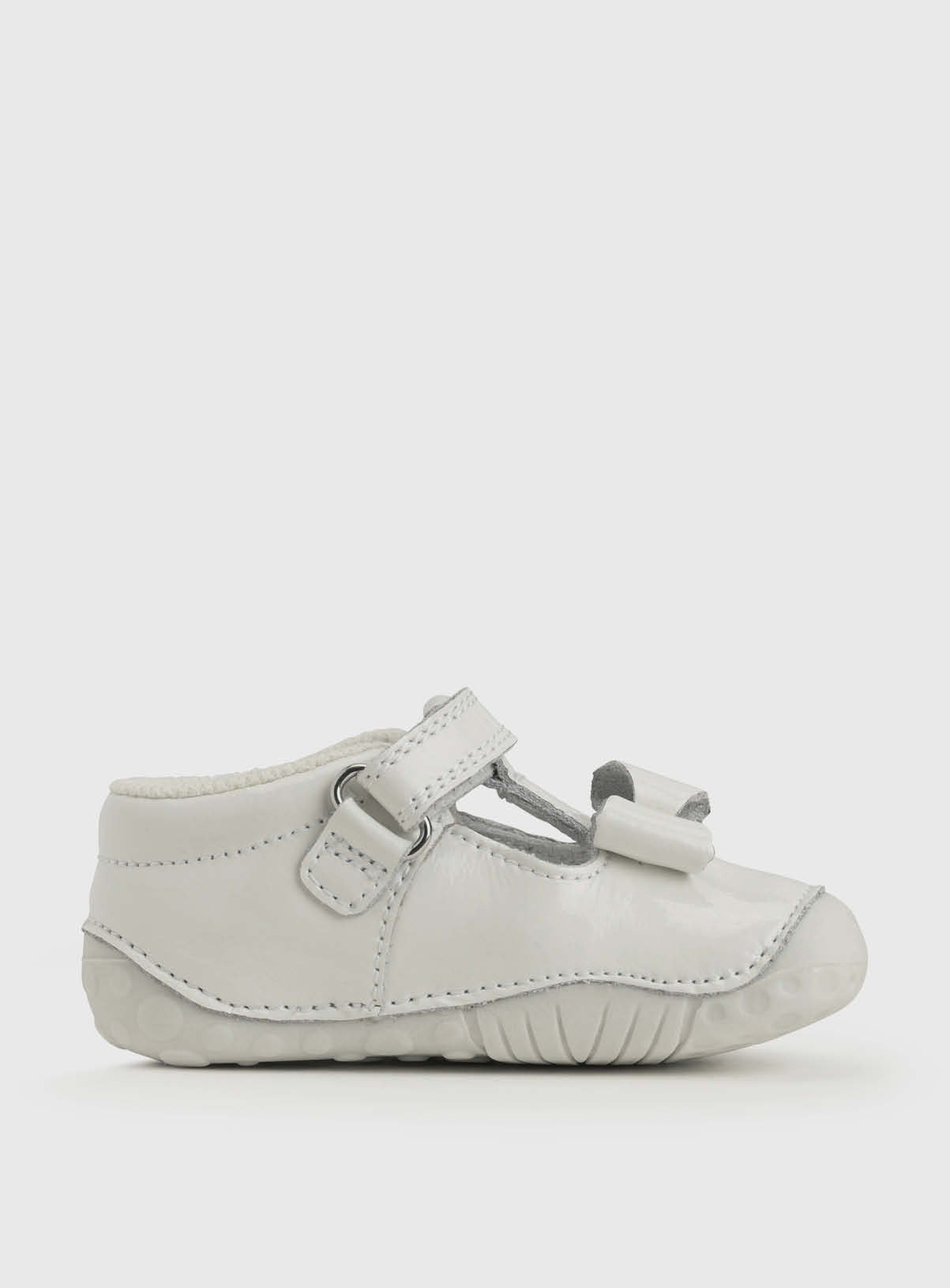 START-RITE Wiggle White Patent Girls T Bar Pre Walker Shoes 3.5 Infant - Image 4 thumbnail