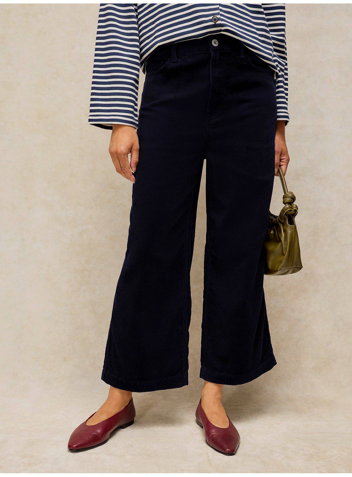 WHITE STUFF Tia Cord Wide Leg Crop Trousers 18R - Image 1