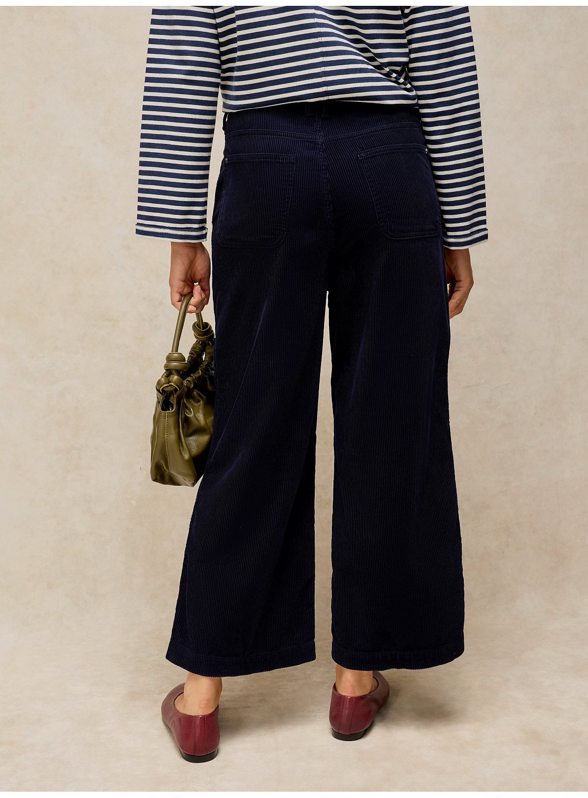 WHITE STUFF Tia Cord Wide Leg Crop Trousers 18R - Image 3 thumbnail