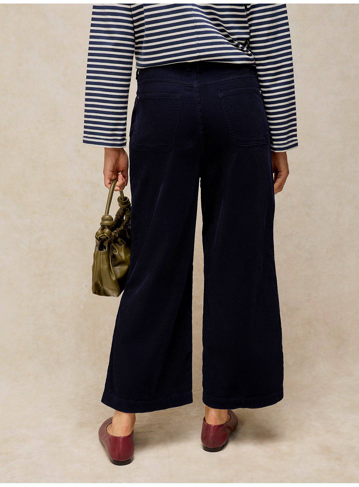 WHITE STUFF Tia Cord Wide Leg Crop Trousers 18R - Image 3