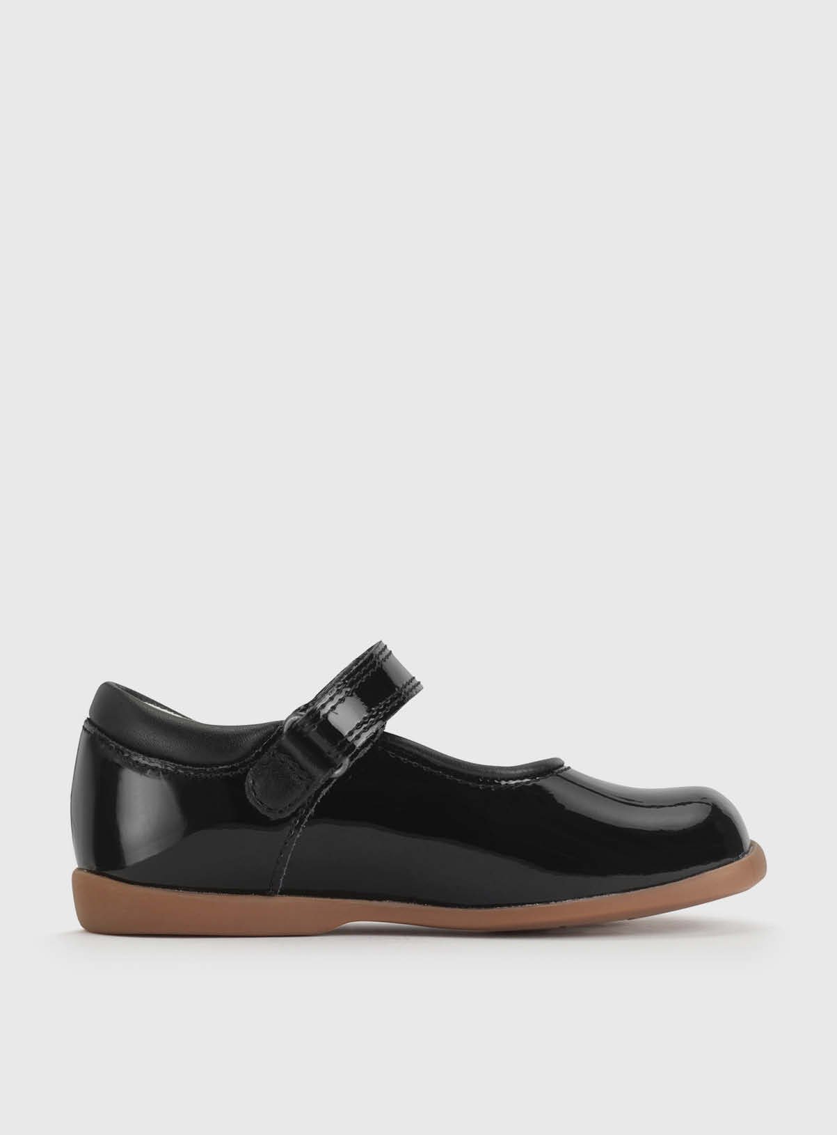 START-RITE Slide Black Patent Girls Rip Tape Shoes 4.5 Infant - Image 4 thumbnail