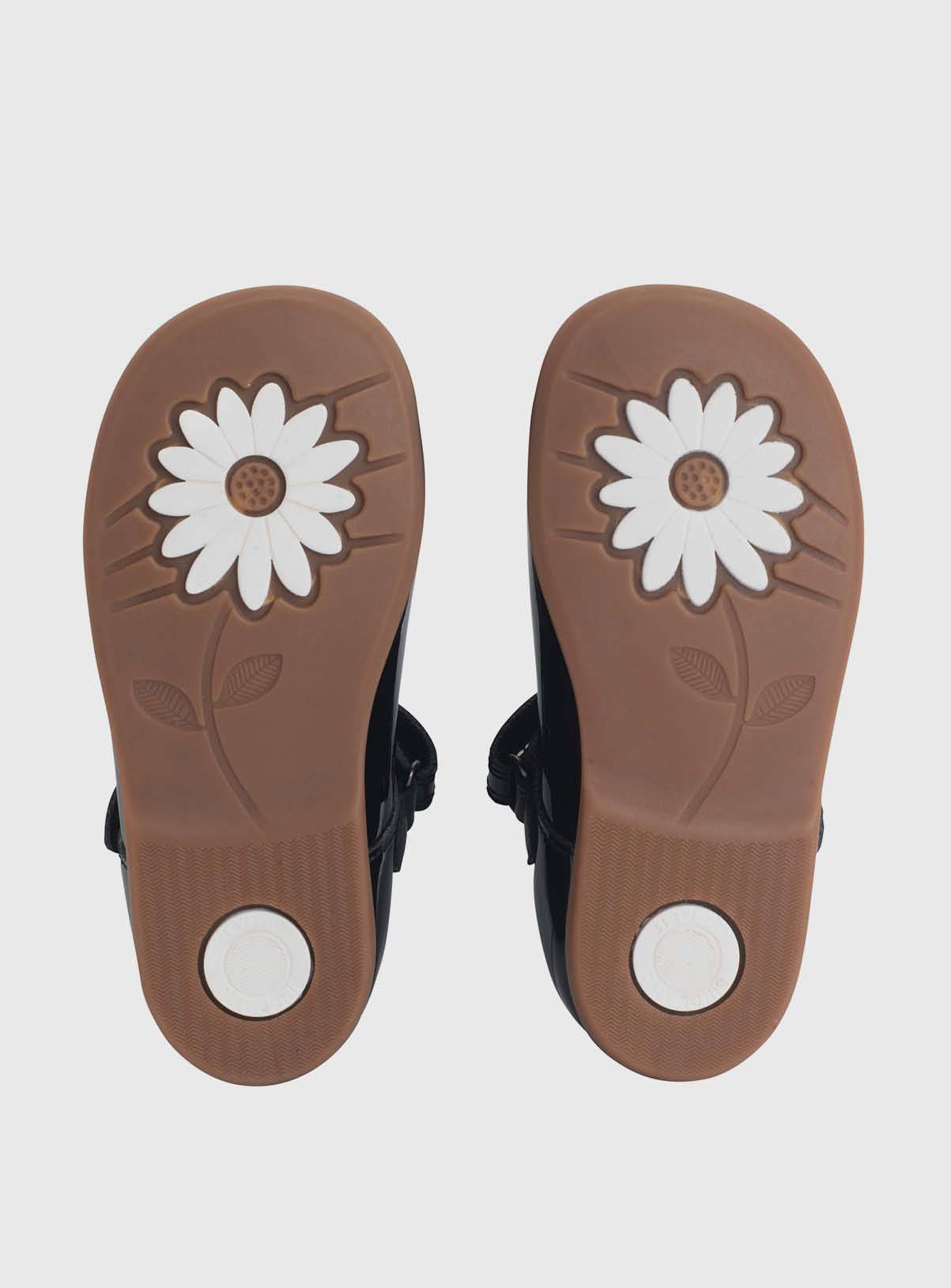 START-RITE Slide Black Patent Girls Rip Tape Shoes 4 Infant - Image 5