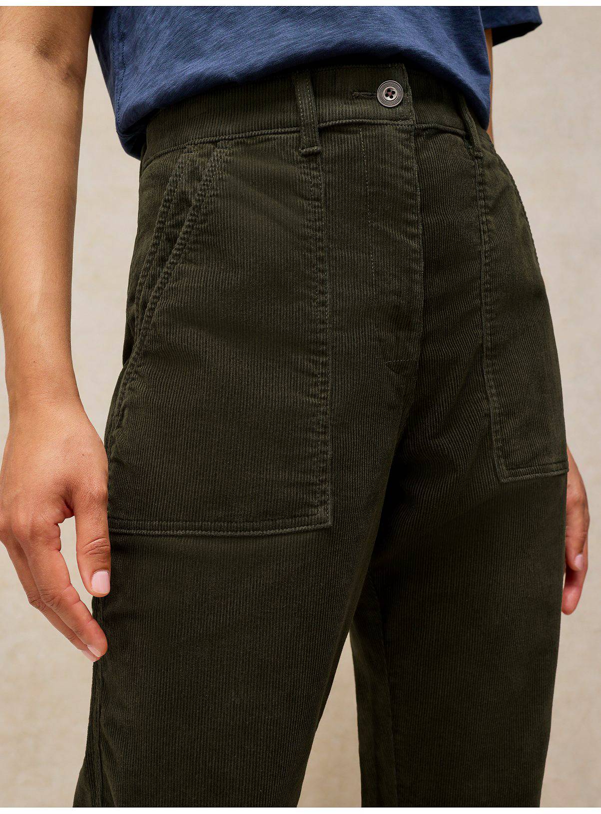 WHITE STUFF Twister Cord Trouser Green 18R - Image 4