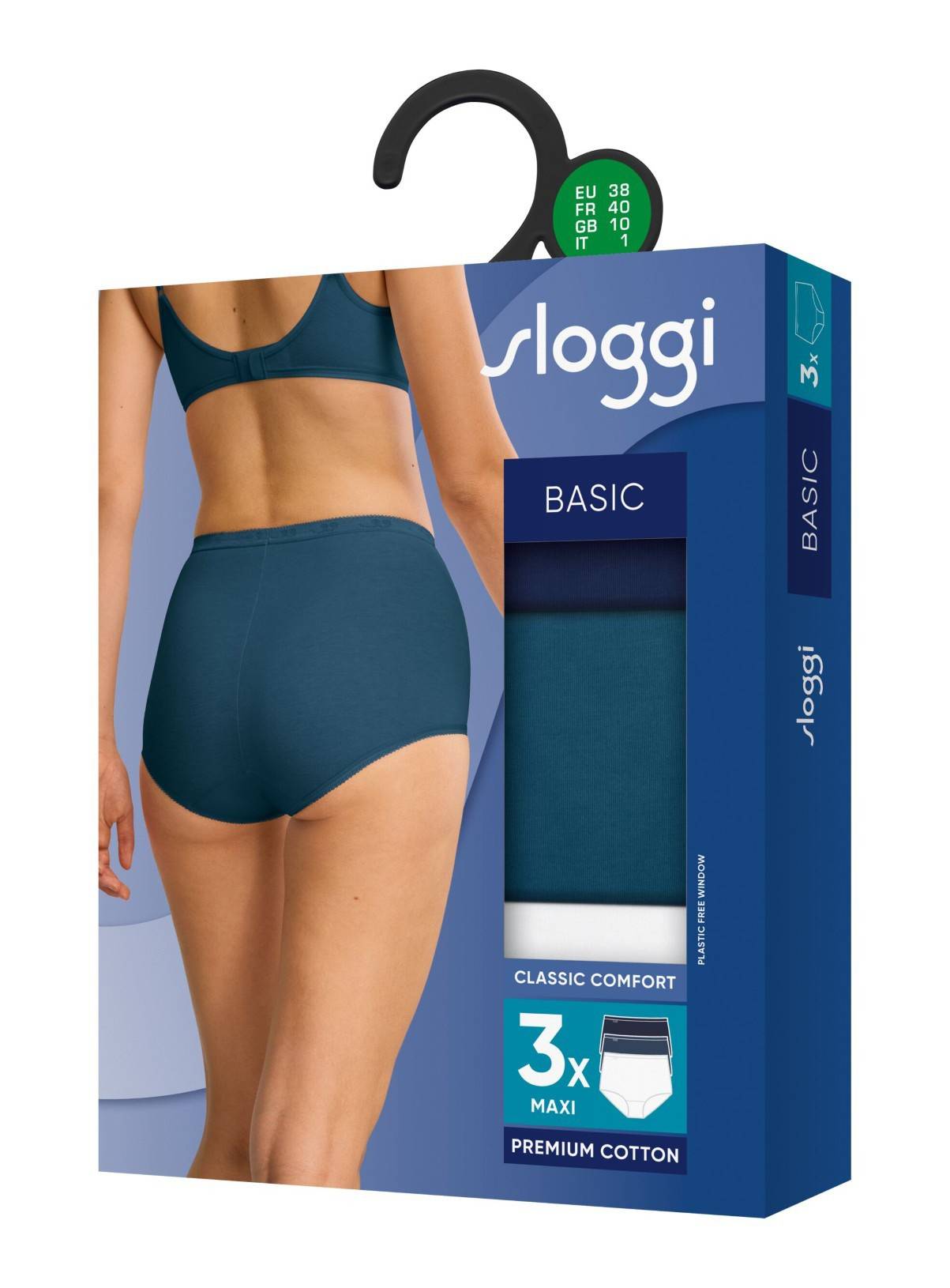 SLOGGI Basic Maxi Knickers 3 Pack Blue 20 - Image 6