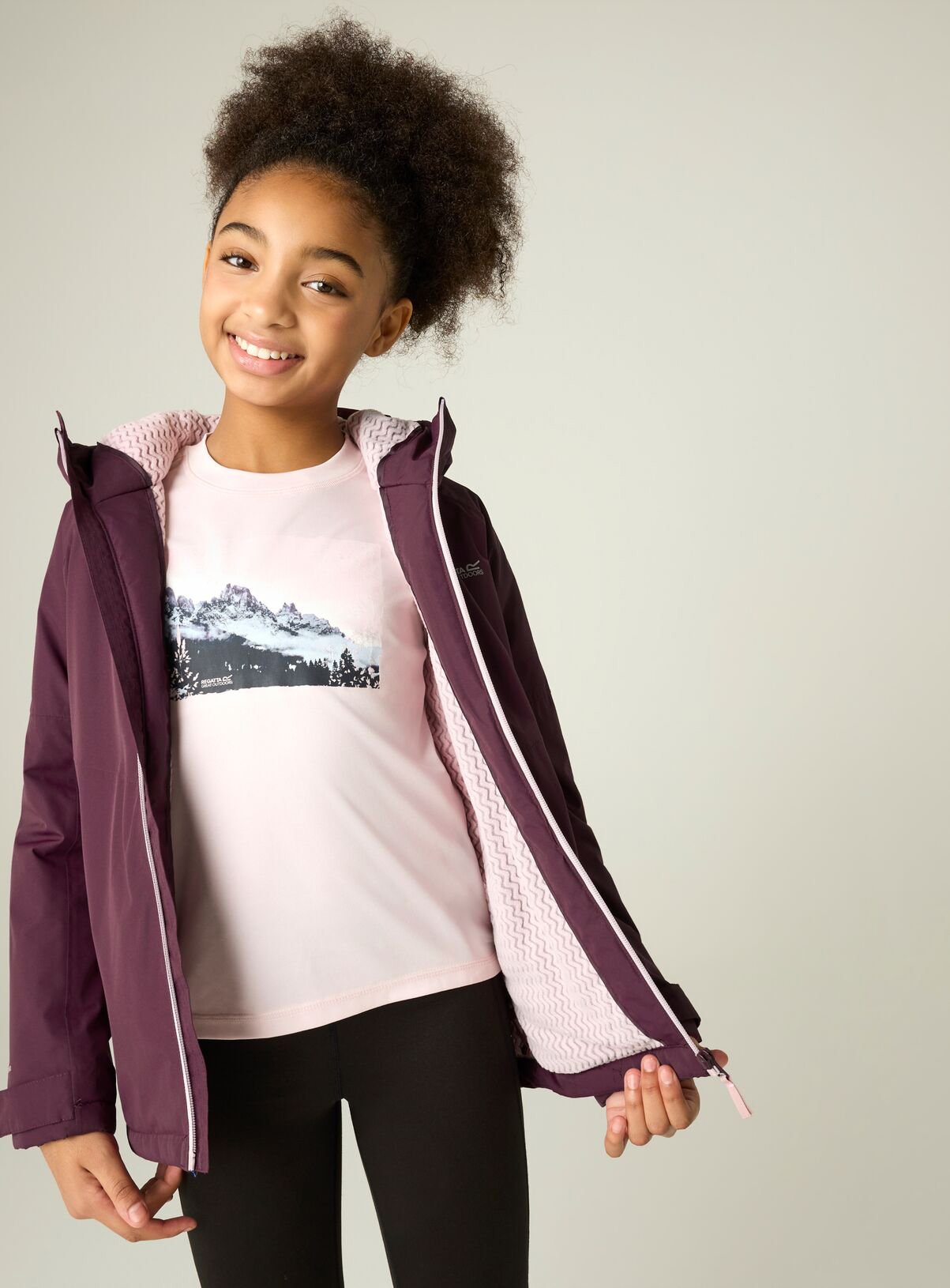 REGATTA Hillain Warm Lined Waterproof Jacket Purple 5-6 Years - Image 3 thumbnail