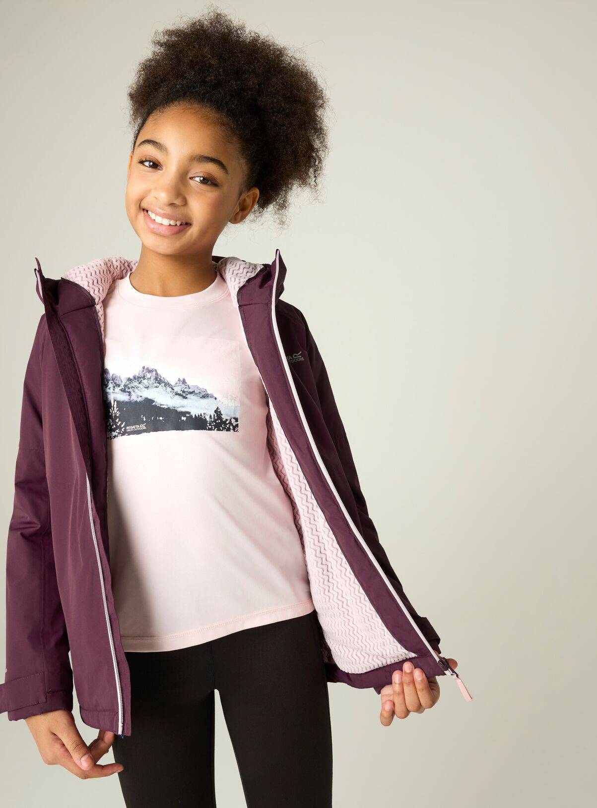 REGATTA Hillain Warm Lined Waterproof Jacket Purple 5-6 Years - Image 3