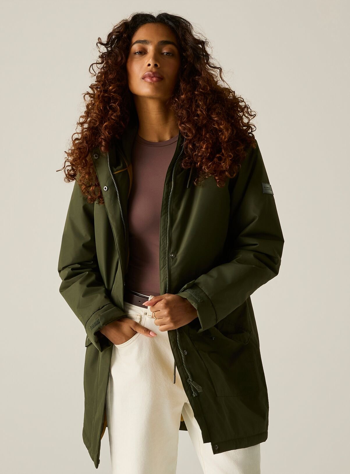 REGATTA Sophia Waterproof Jacket Khaki 10 - Image 6 thumbnail