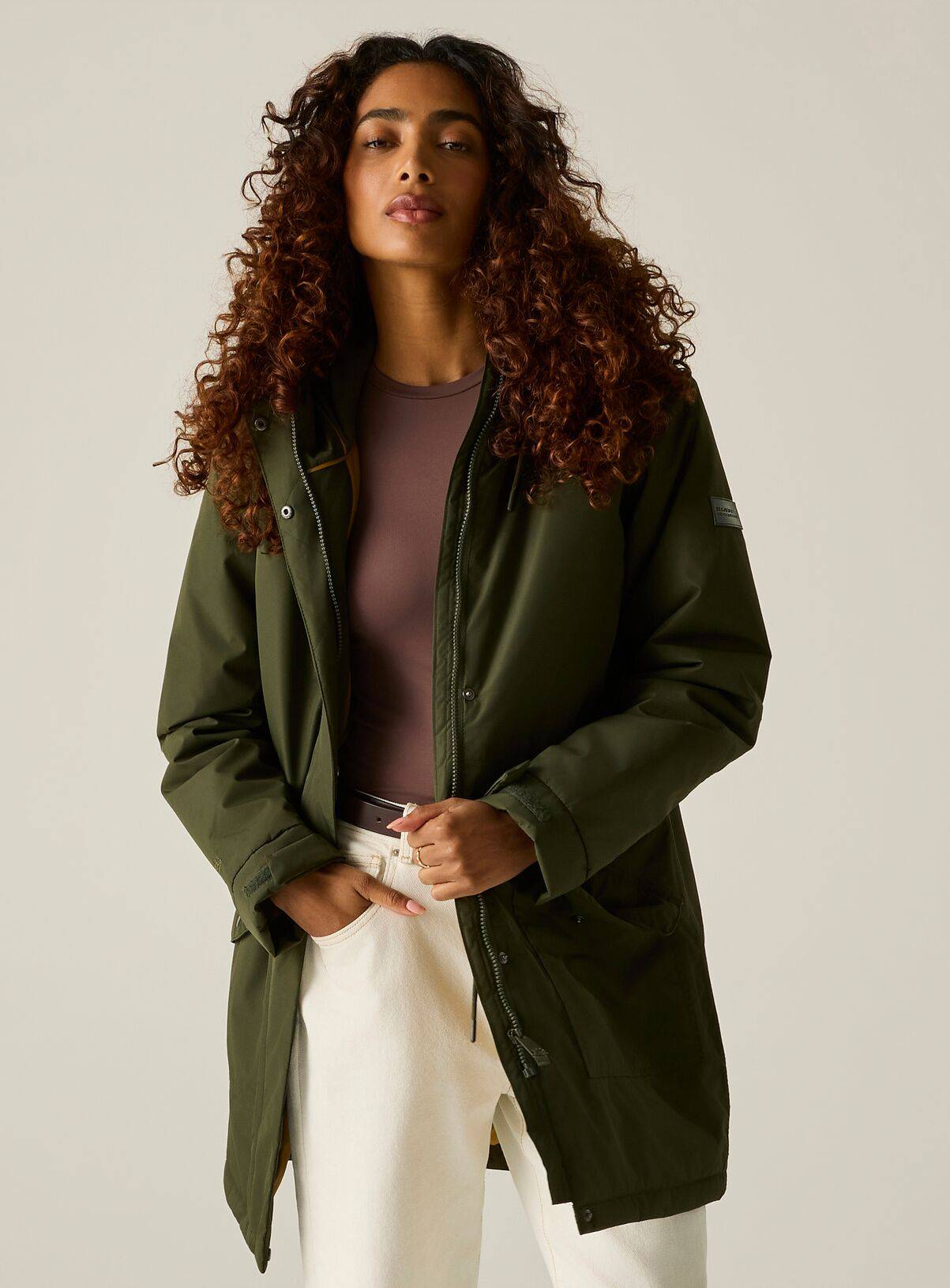 REGATTA Sophia Waterproof Jacket Khaki 10 - Image 6