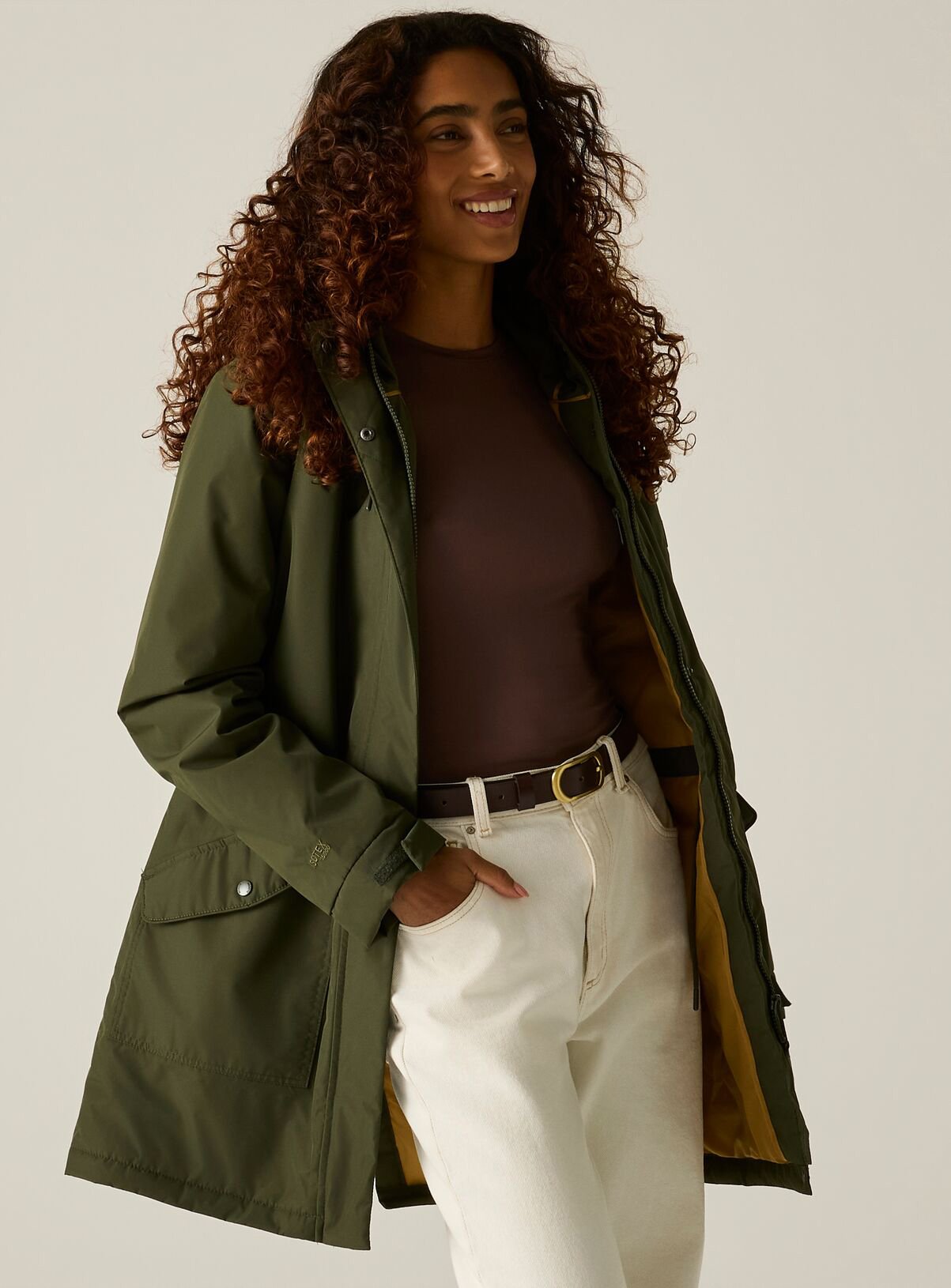 REGATTA Sophia Waterproof Jacket Khaki 18 - Image 5 thumbnail