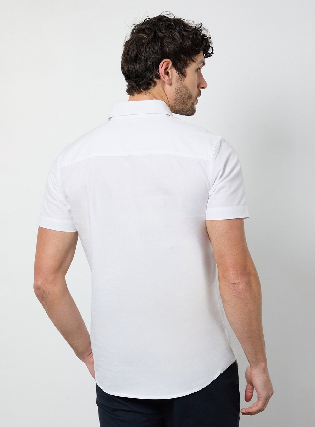 BURTON White Short Sleeve Oxford Shirt XL - Image 3 thumbnail