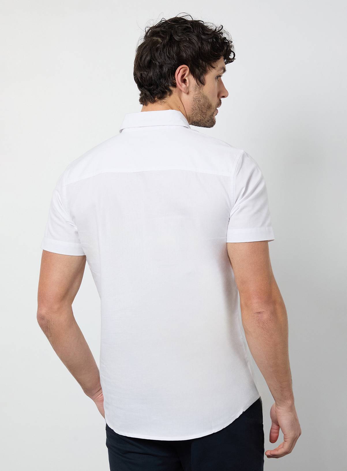 BURTON White Short Sleeve Oxford Shirt XL - Image 3