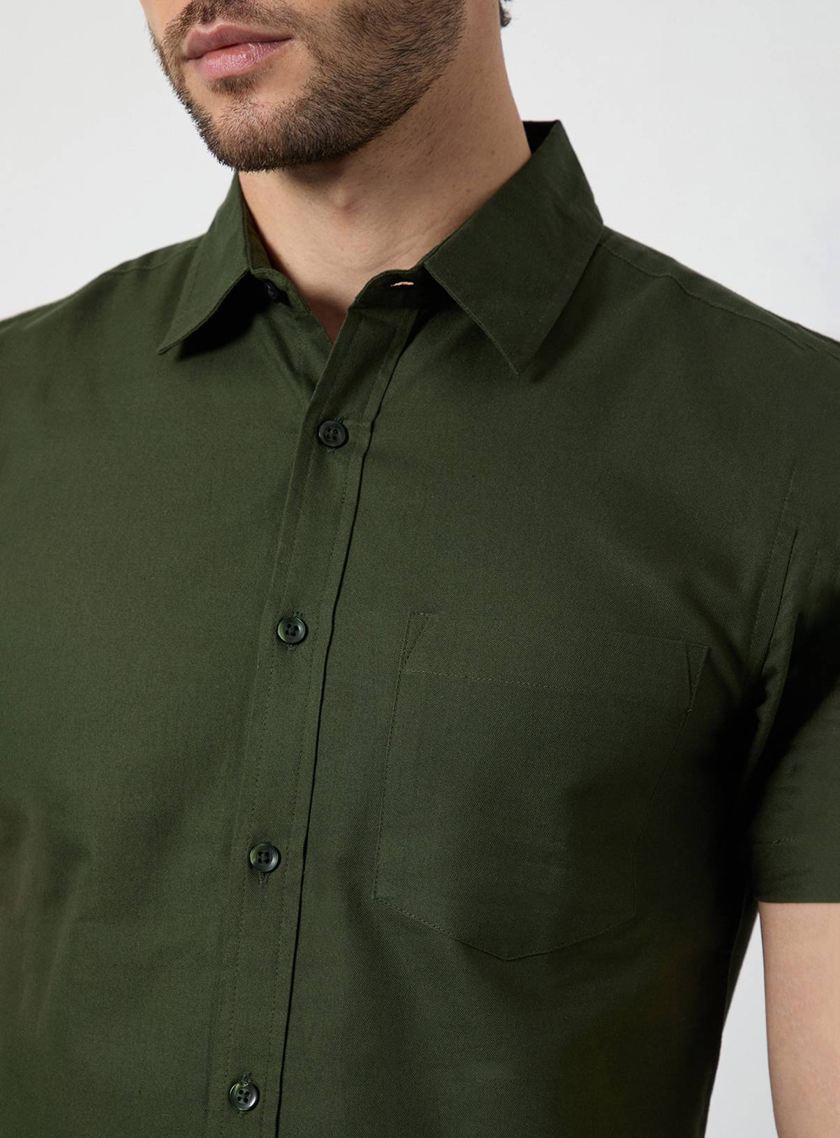 BURTON Khaki Short Sleeve Oxford Shirt XL - Image 5