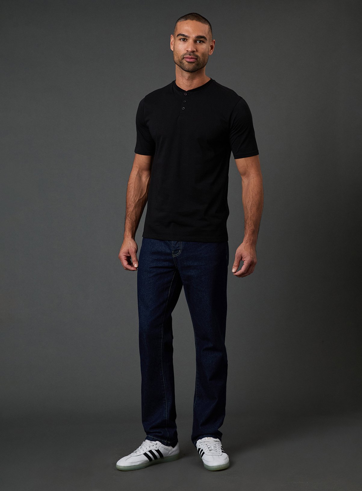 BURTON Black Grandad Neck T-Shirt M - Image 2 thumbnail