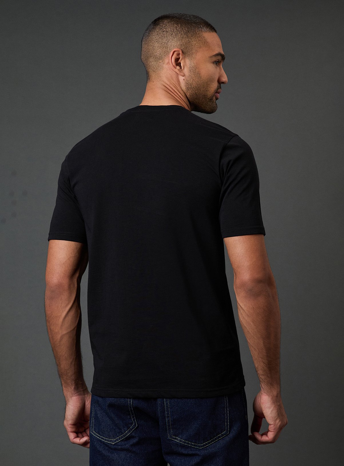 BURTON Black Grandad Neck T-Shirt M - Image 3 thumbnail