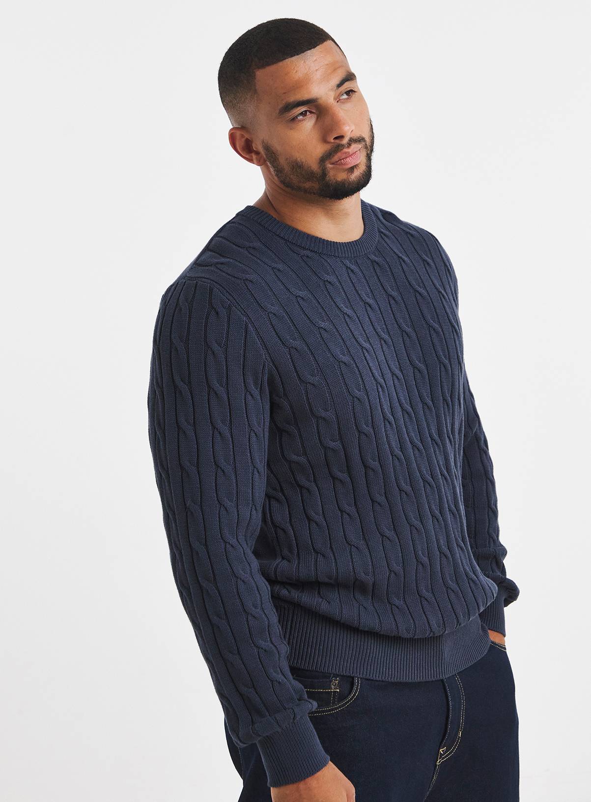 JACAMO Cable Design Crew Neck Jumper M - Image 1