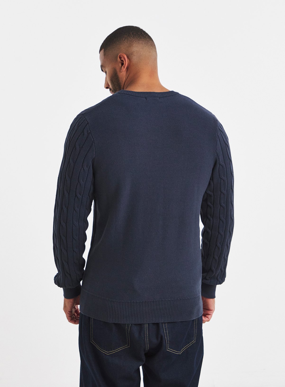 JACAMO Cable Design Crew Neck Jumper M - Image 2 thumbnail