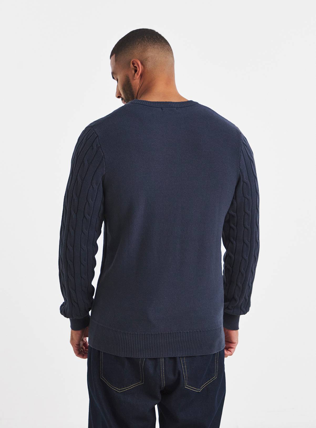 JACAMO Cable Design Crew Neck Jumper M - Image 2
