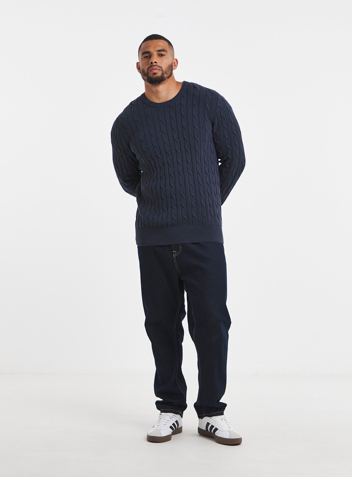JACAMO Cable Design Crew Neck Jumper M - Image 3 thumbnail