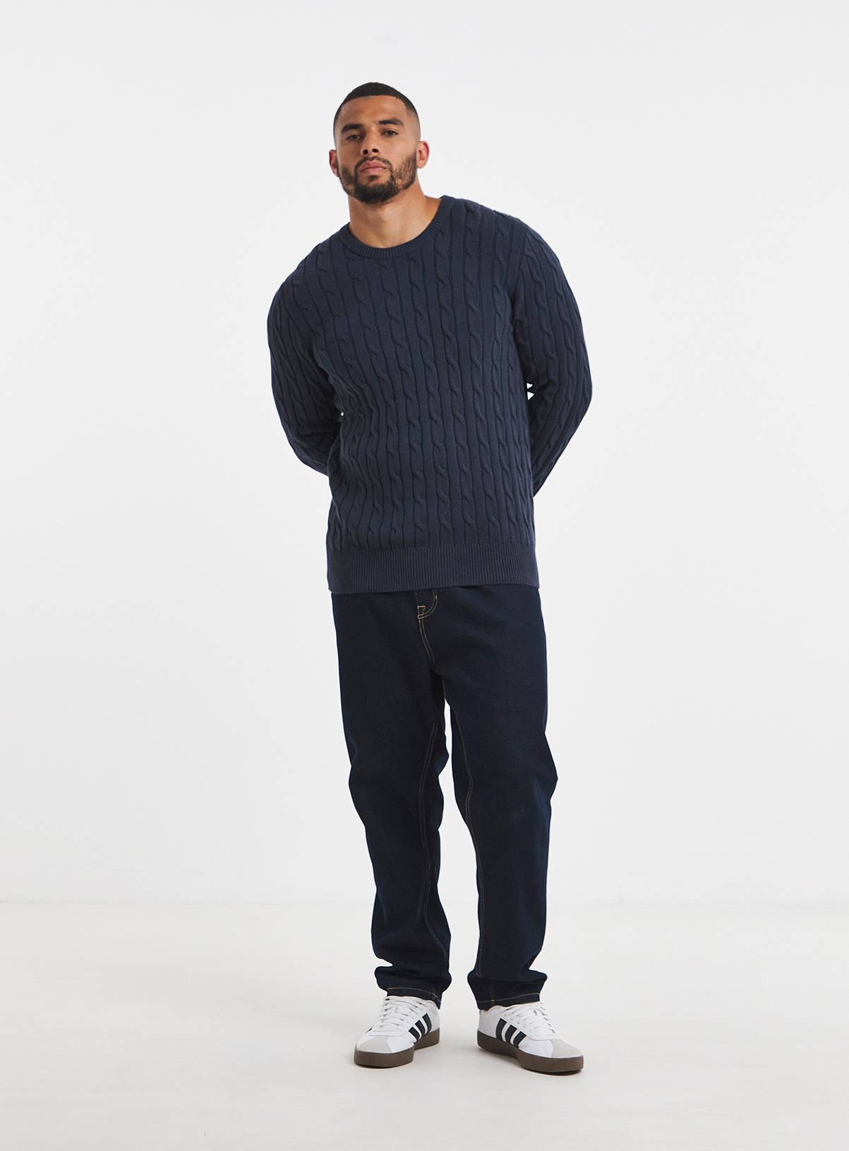 JACAMO Cable Design Crew Neck Jumper M - Image 3