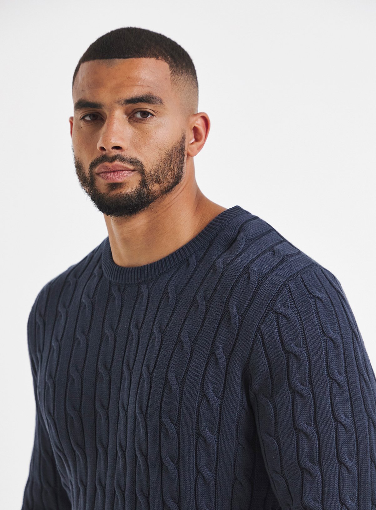 JACAMO Cable Design Crew Neck Jumper M - Image 4 thumbnail