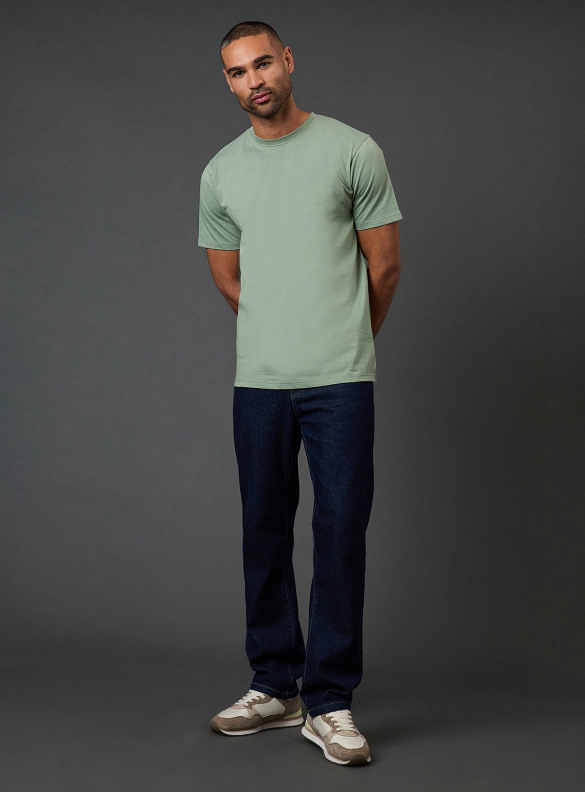 BURTON Sage Green Plain Crew Neck T-Shirt XL - Image 4 thumbnail