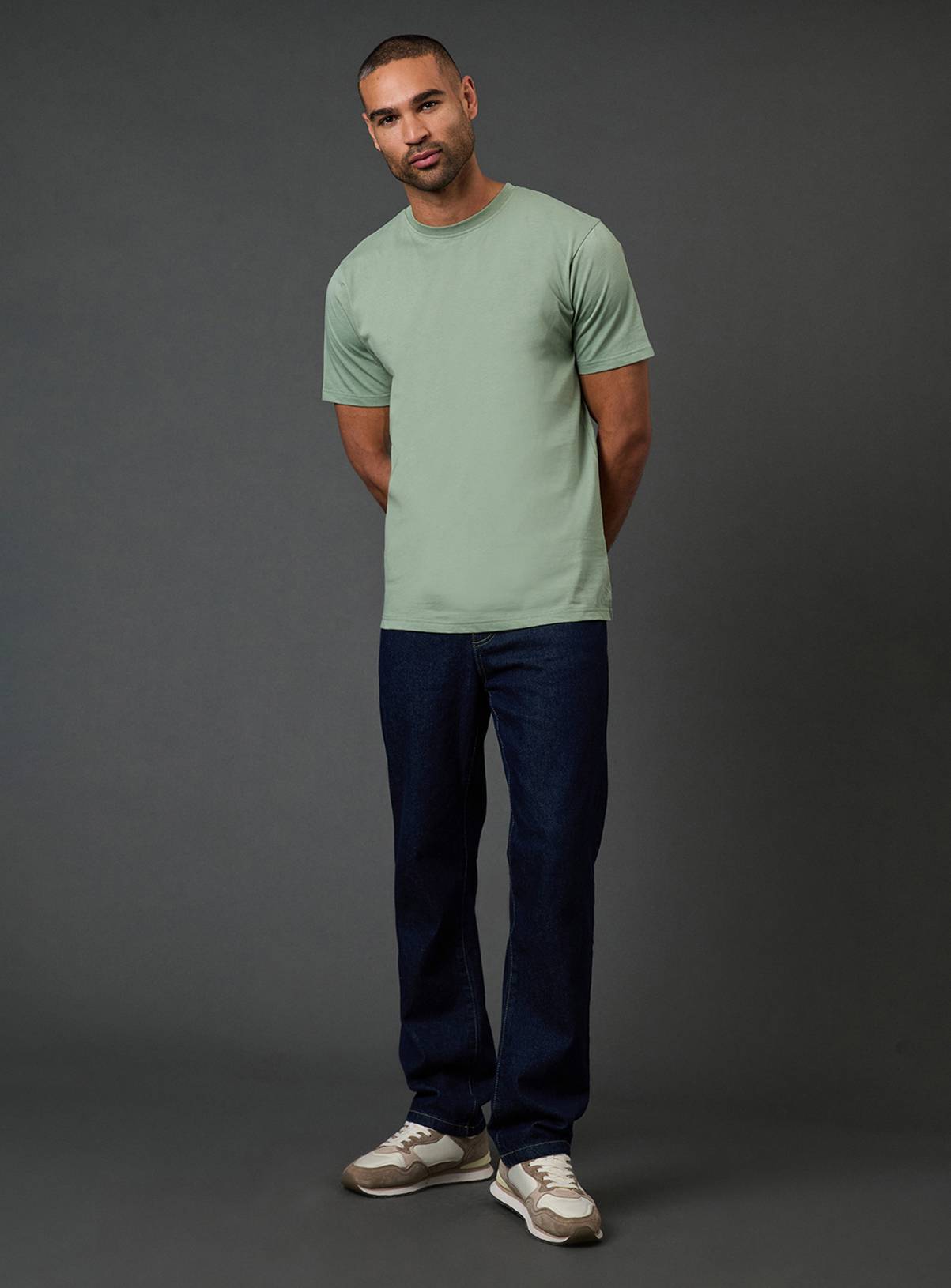 BURTON Sage Green Plain Crew Neck T-Shirt XL - Image 4