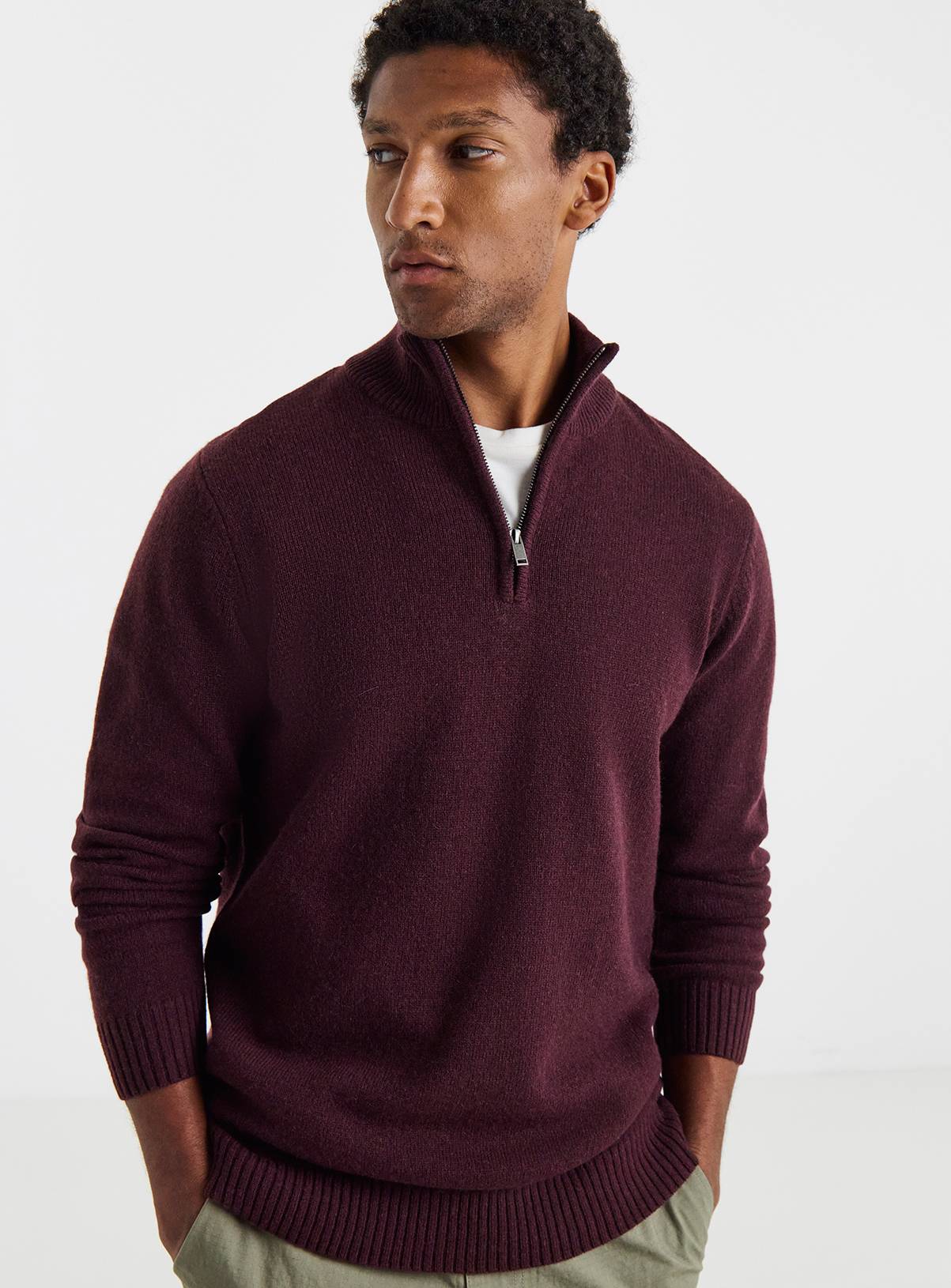JACAMO Lambswool 1/4 Zip Jumper Red 3XL - Image 1