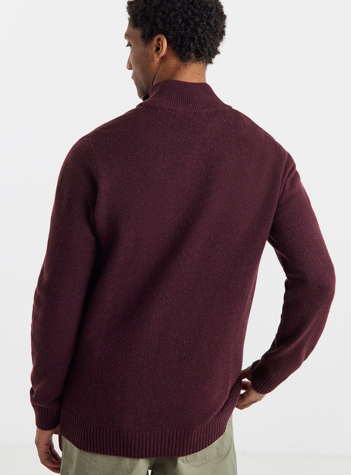 JACAMO Lambswool 1/4 Zip Jumper Red 3XL - Image 2 thumbnail