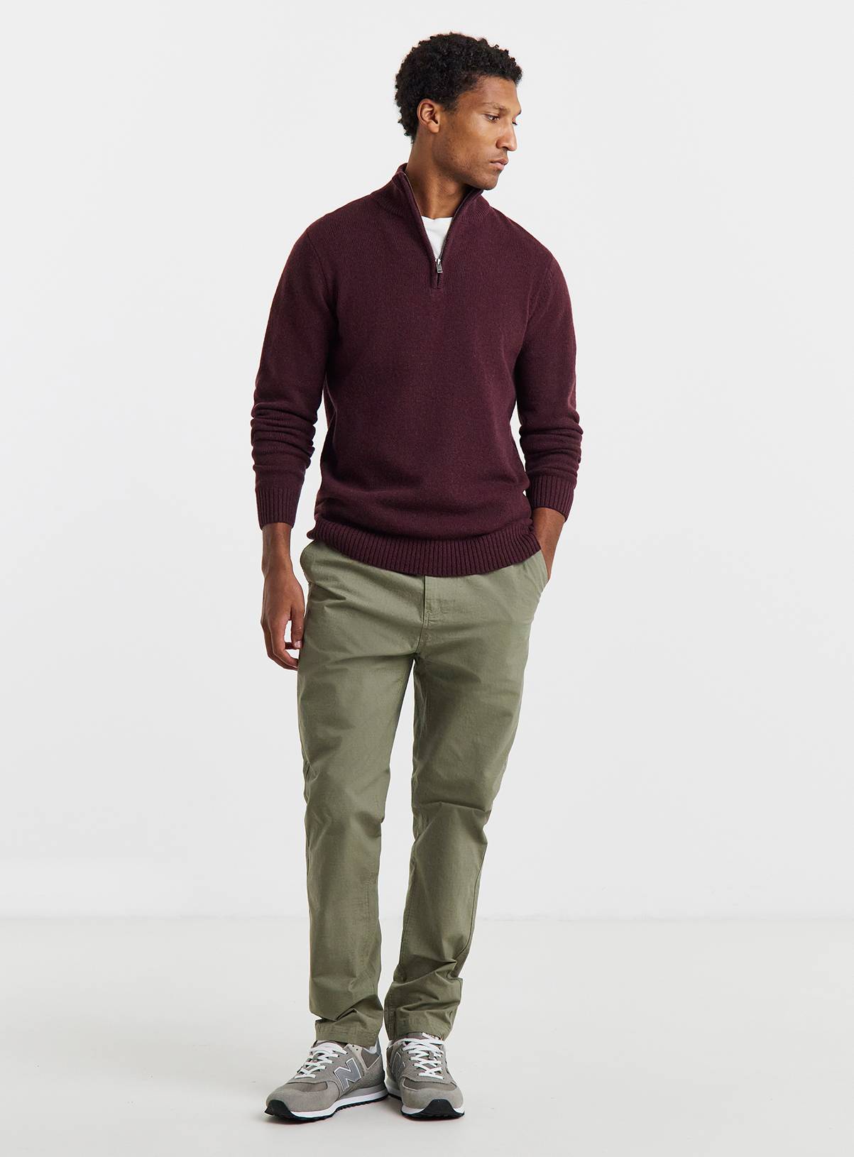 JACAMO Lambswool 1/4 Zip Jumper Red 3XL - Image 3