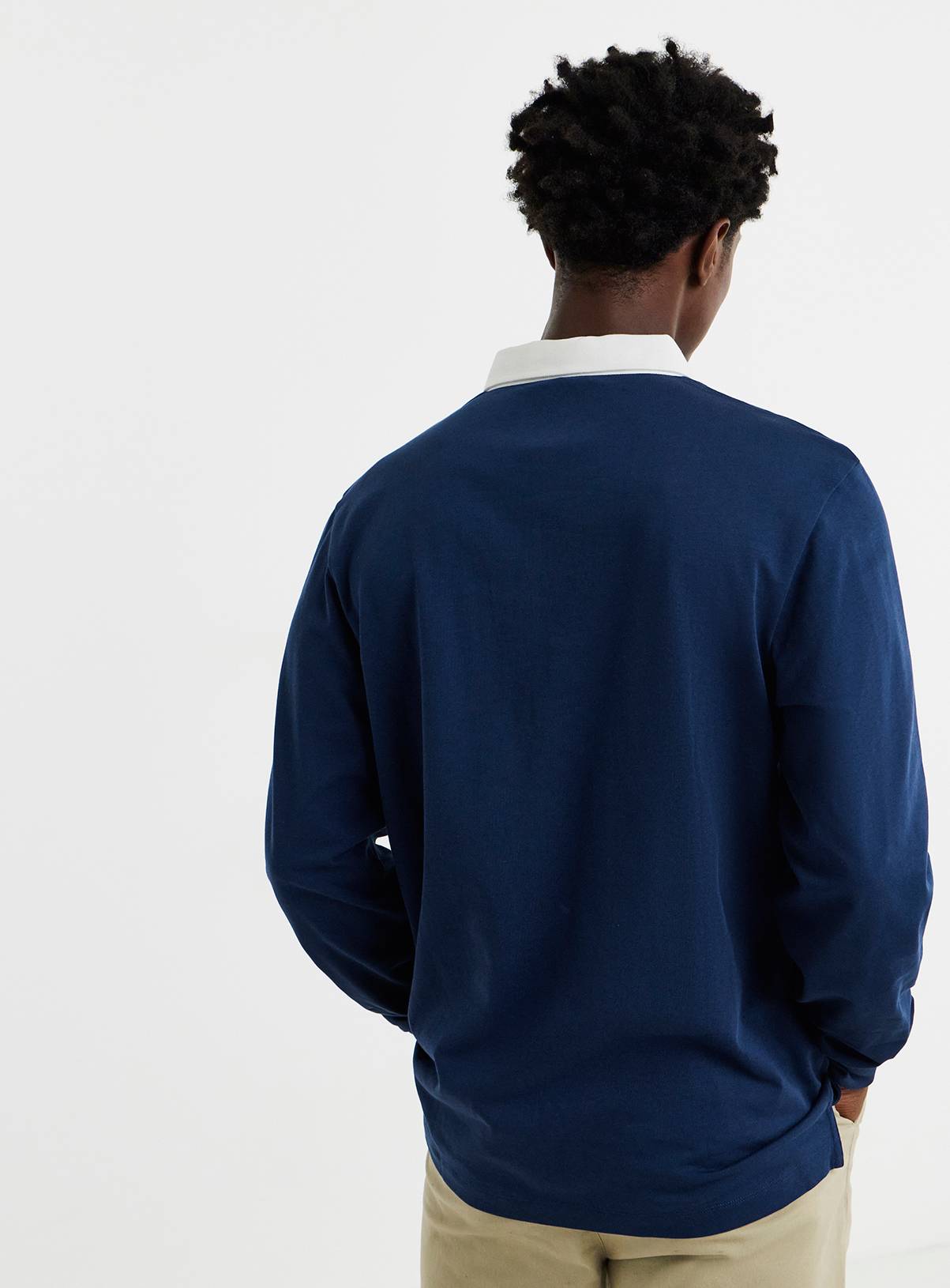 JACAMO Long Sleeve Rugby Polo Long Navy M - Image 2