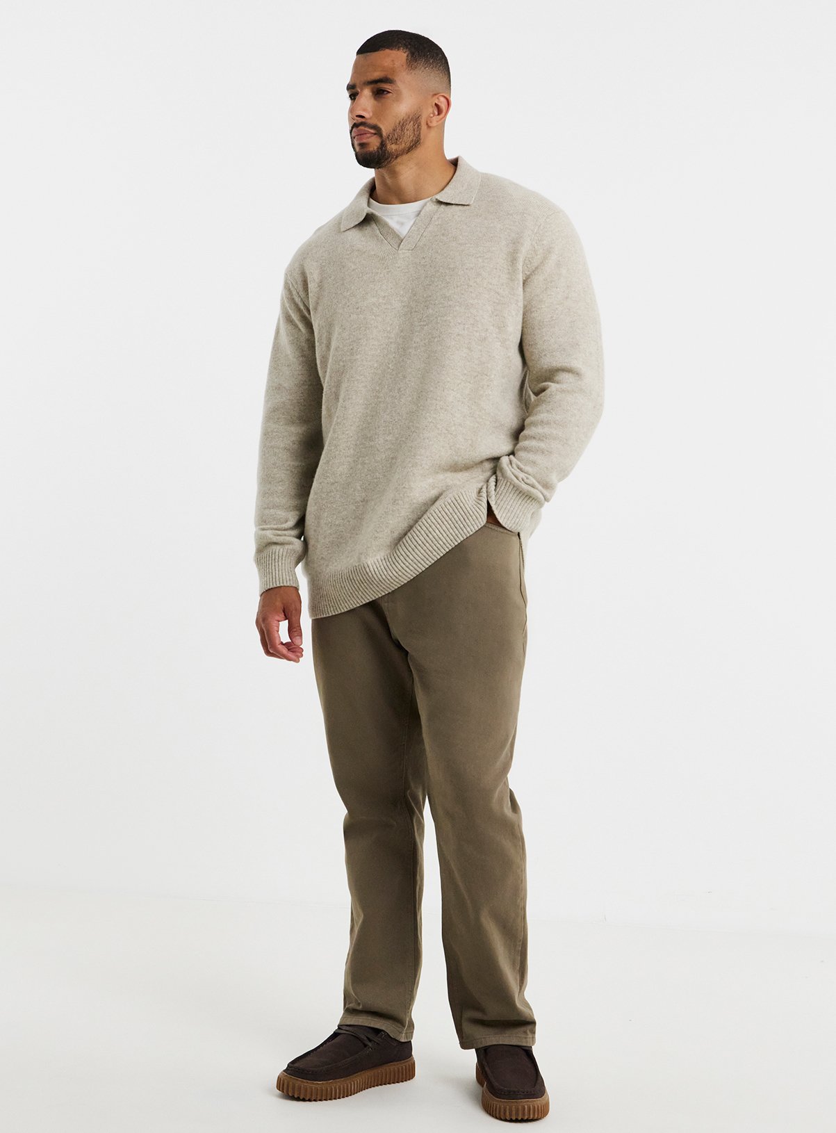 JACAMO Trophy Neck Knitted Polo 2XL - Image 3 thumbnail