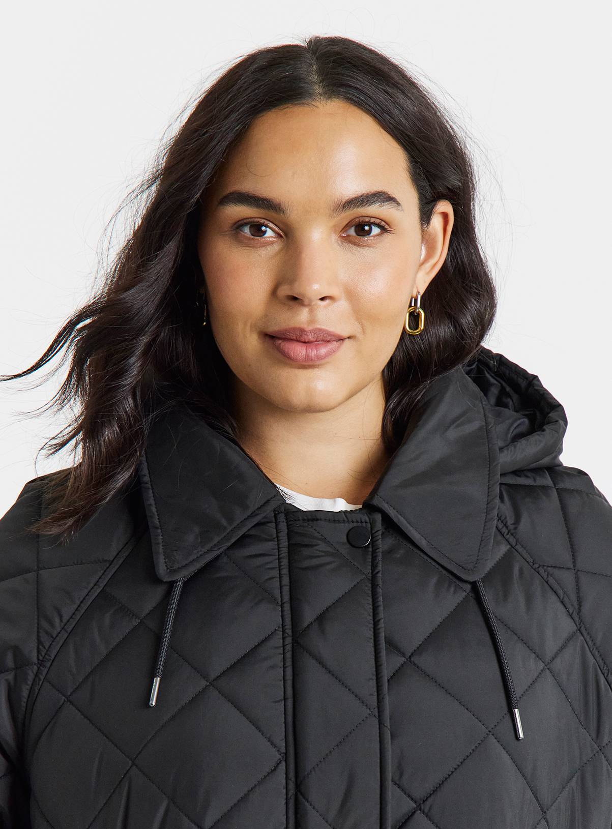 SIMPLY BE Hooded Quilt Swing Coat 24 - Image 4