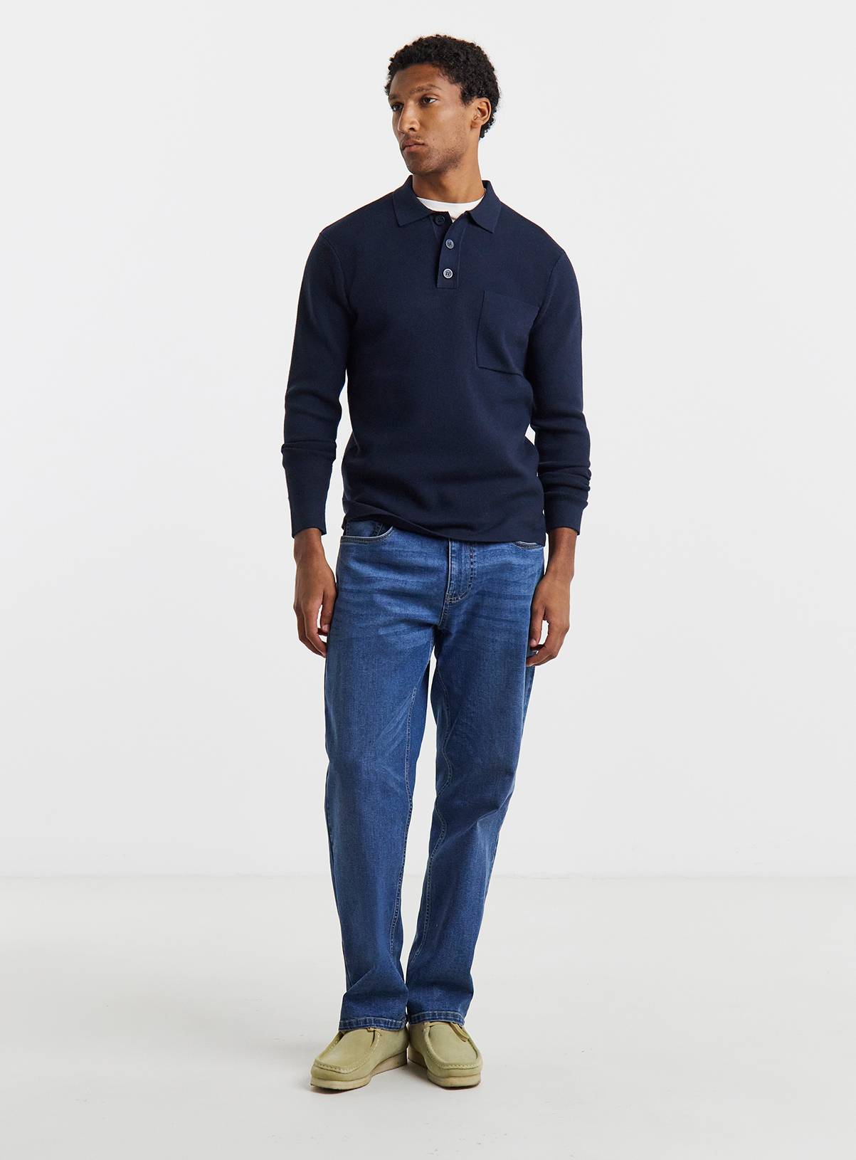 JACAMO Slouch Knitted Long Sleeve Polo XL - Image 3