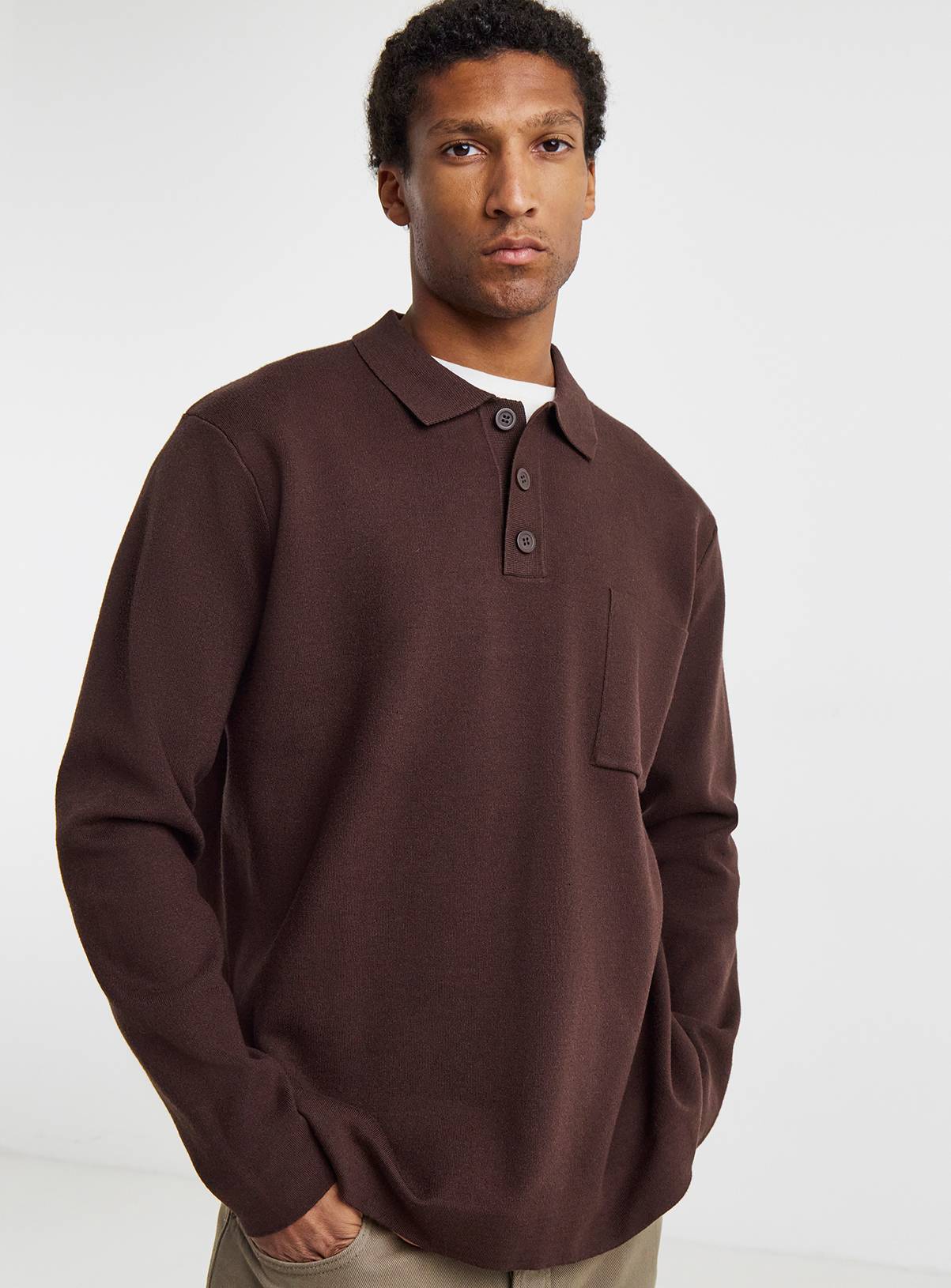 JACAMO Slouch Knitted Long Sleeve Polo XL - Image 1