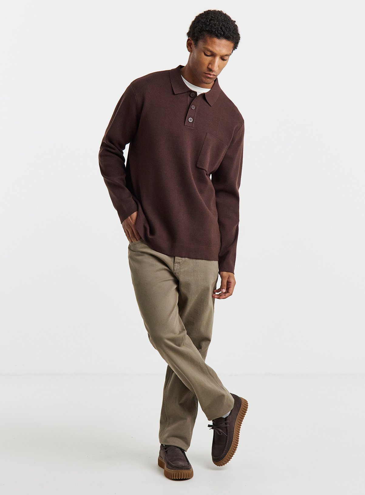 JACAMO Slouch Knitted Long Sleeve Polo XL - Image 3 thumbnail