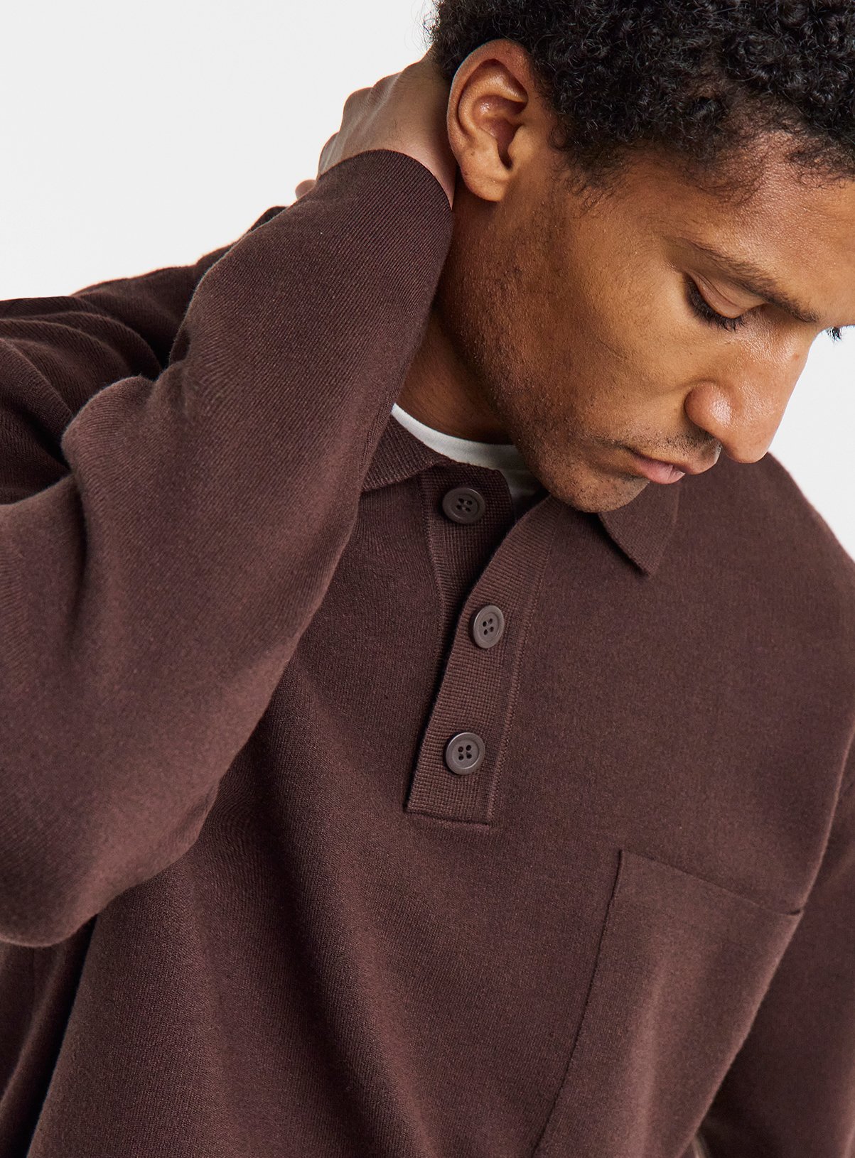 JACAMO Slouch Knitted Long Sleeve Polo XL - Image 4 thumbnail
