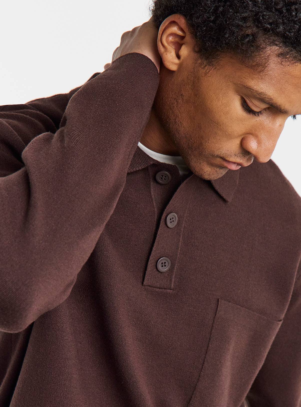 JACAMO Slouch Knitted Long Sleeve Polo XL - Image 4