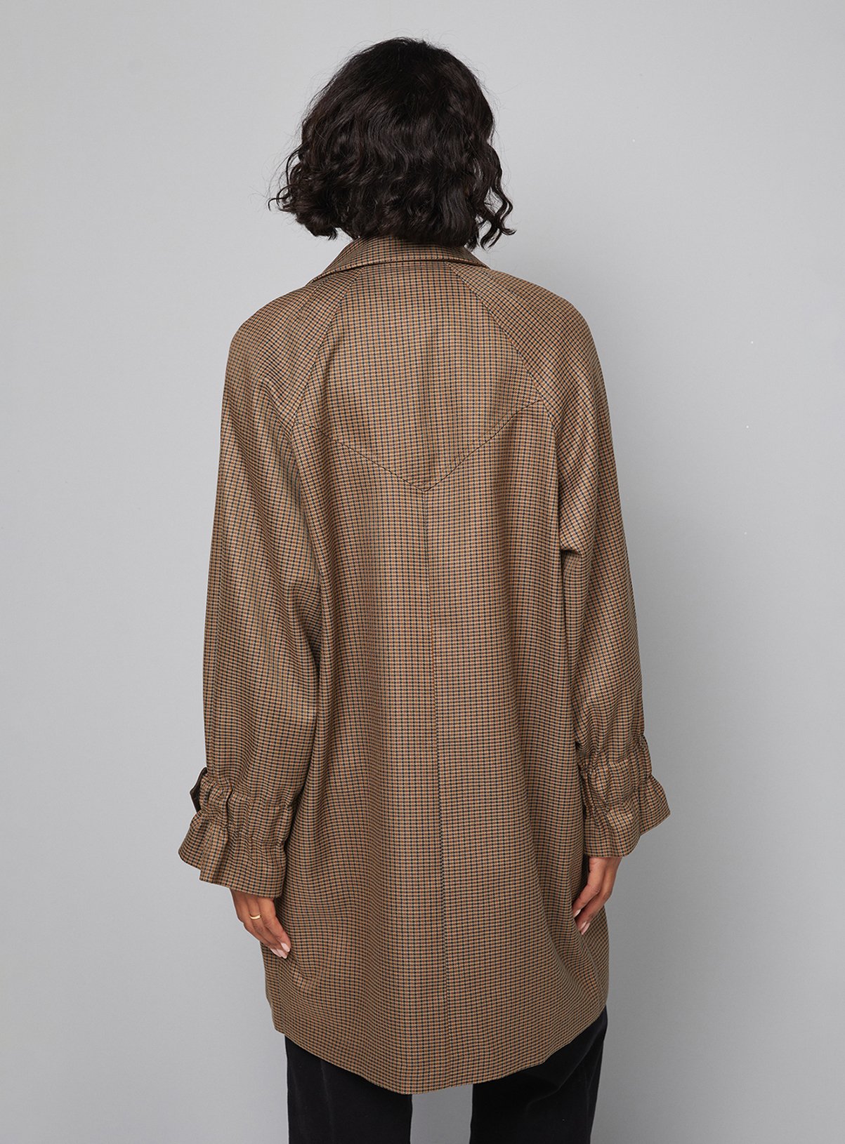WALLIS Brown Check Collared Coat 16 - Image 3 thumbnail