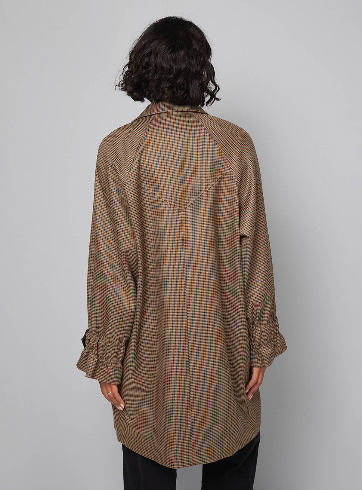 WALLIS Brown Check Collared Coat 16 - Image 3