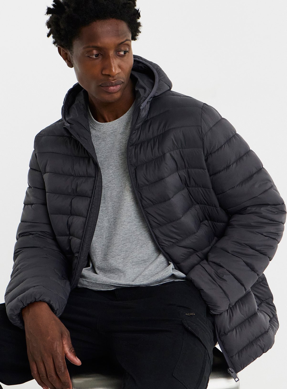 JACAMO Charcoal Lightweight Padded Jacket 3XL - Image 3 thumbnail