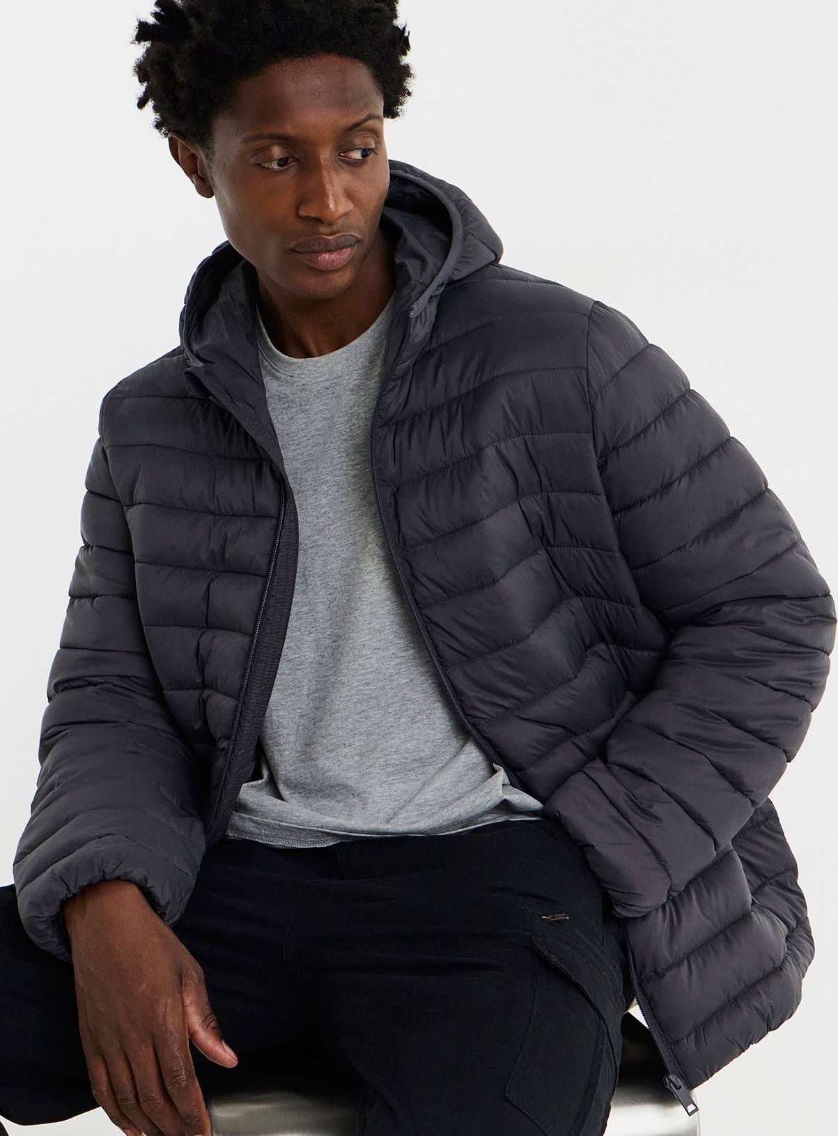 JACAMO Charcoal Lightweight Padded Jacket 3XL - Image 3