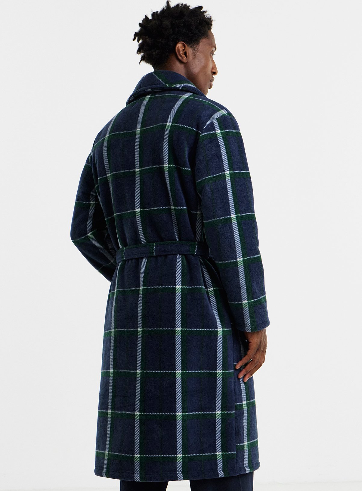 JACAMO Check Borg Lined Fleece Dressing Gown M - Image 2 thumbnail