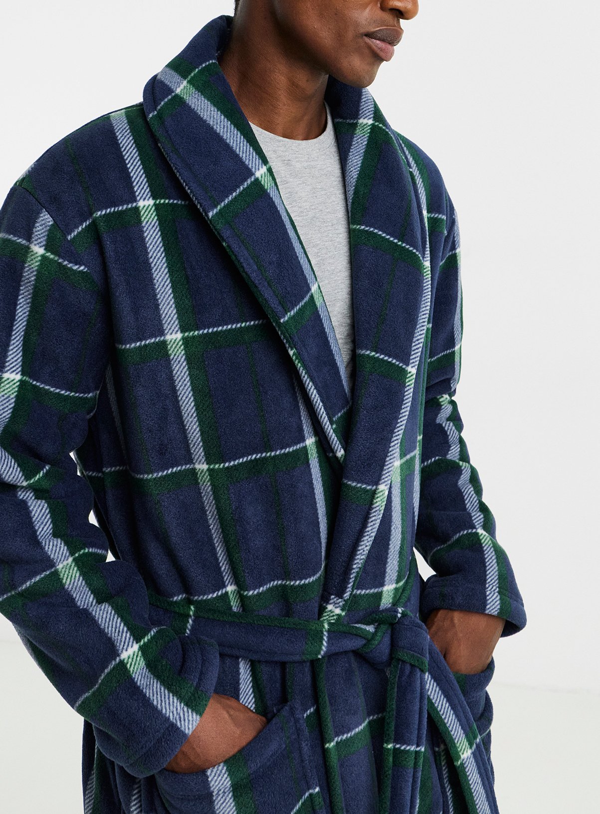 JACAMO Check Borg Lined Fleece Dressing Gown M - Image 4 thumbnail