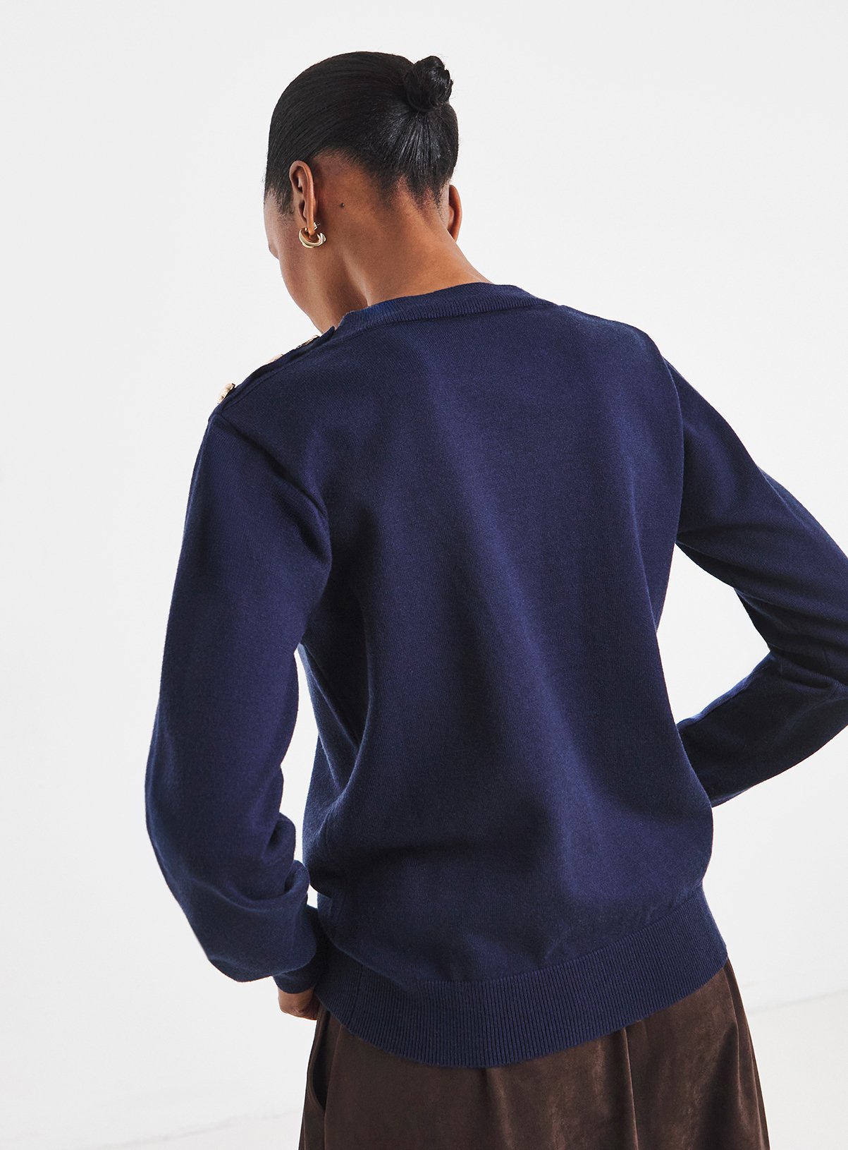 JD WILLIAMS Heart Button Shoulder Detail Jumper 20-22 - Image 3 thumbnail