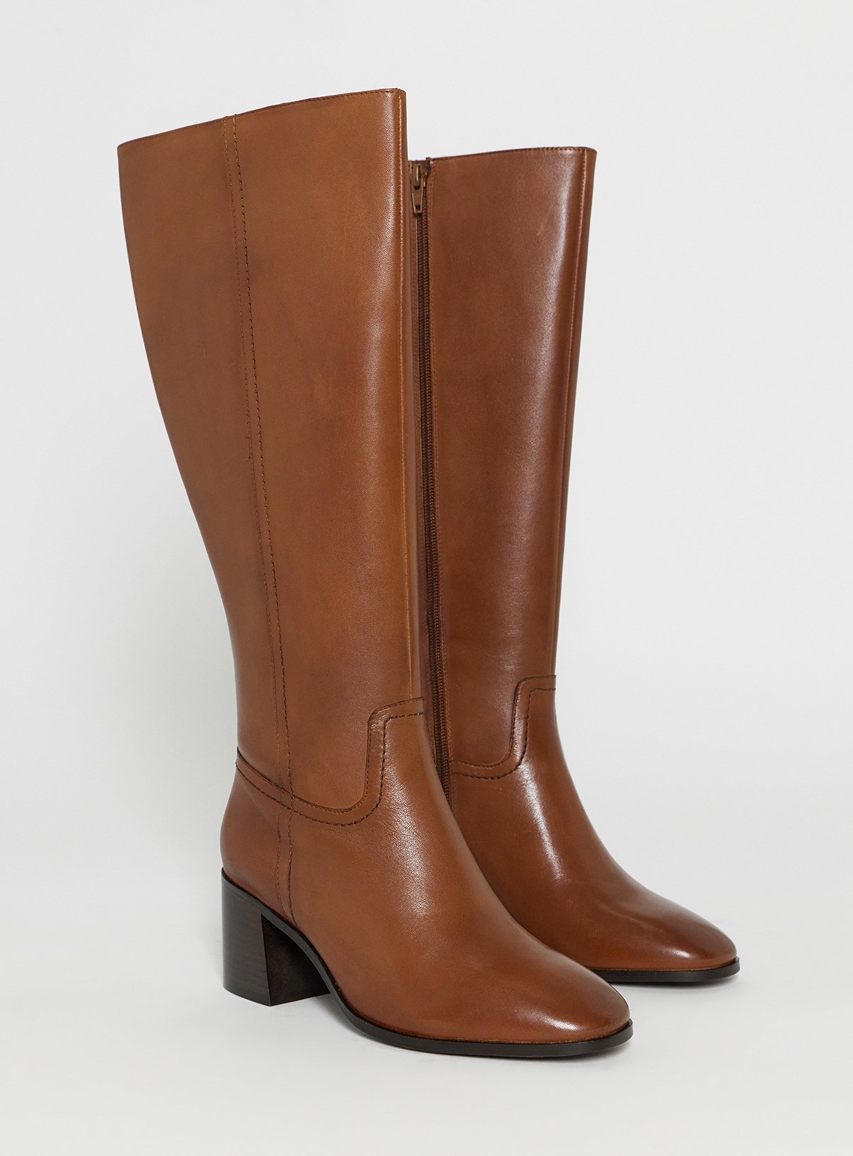 JD WILLIAMS Leather Knee High Heeled Boot Wide Fit 6 - Image 2 thumbnail