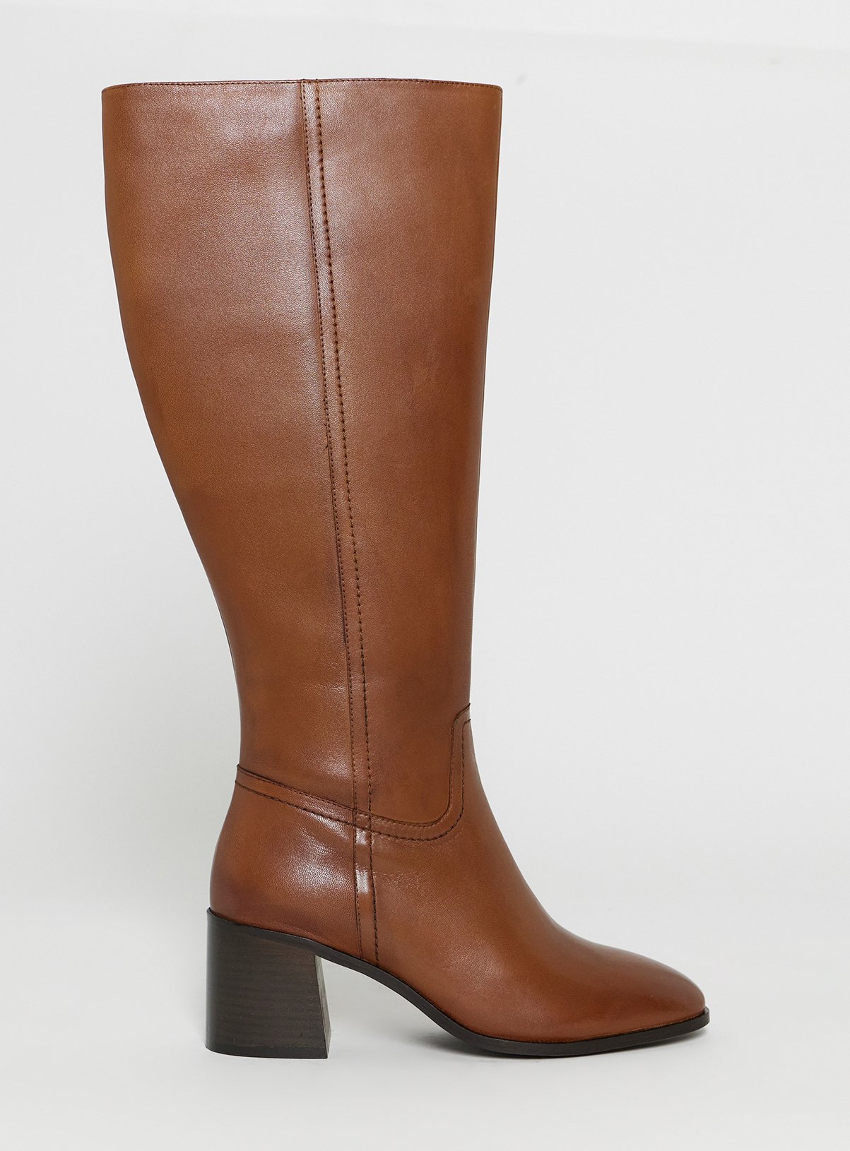 JD WILLIAMS Leather Knee High Heeled Boot Wide Fit 6 - Image 4 thumbnail