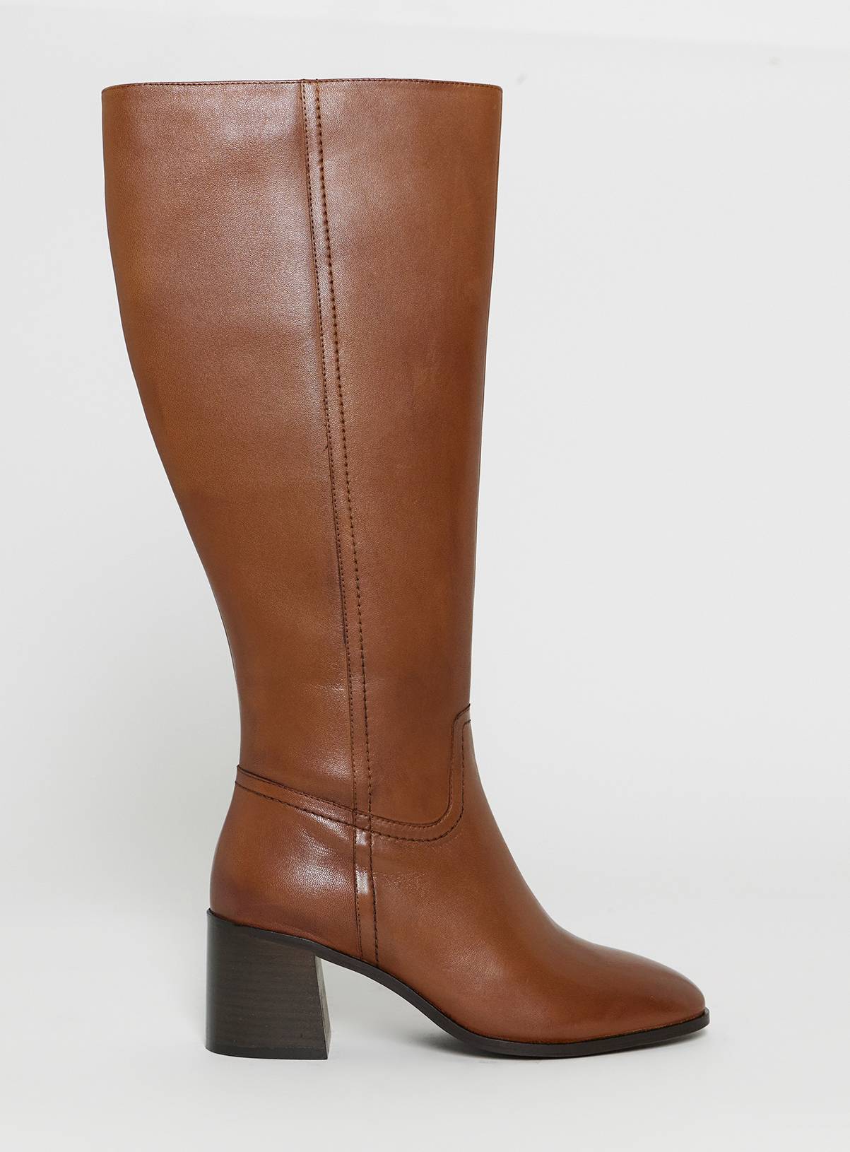 JD WILLIAMS Leather Knee High Heeled Boot Wide Fit 6 - Image 4