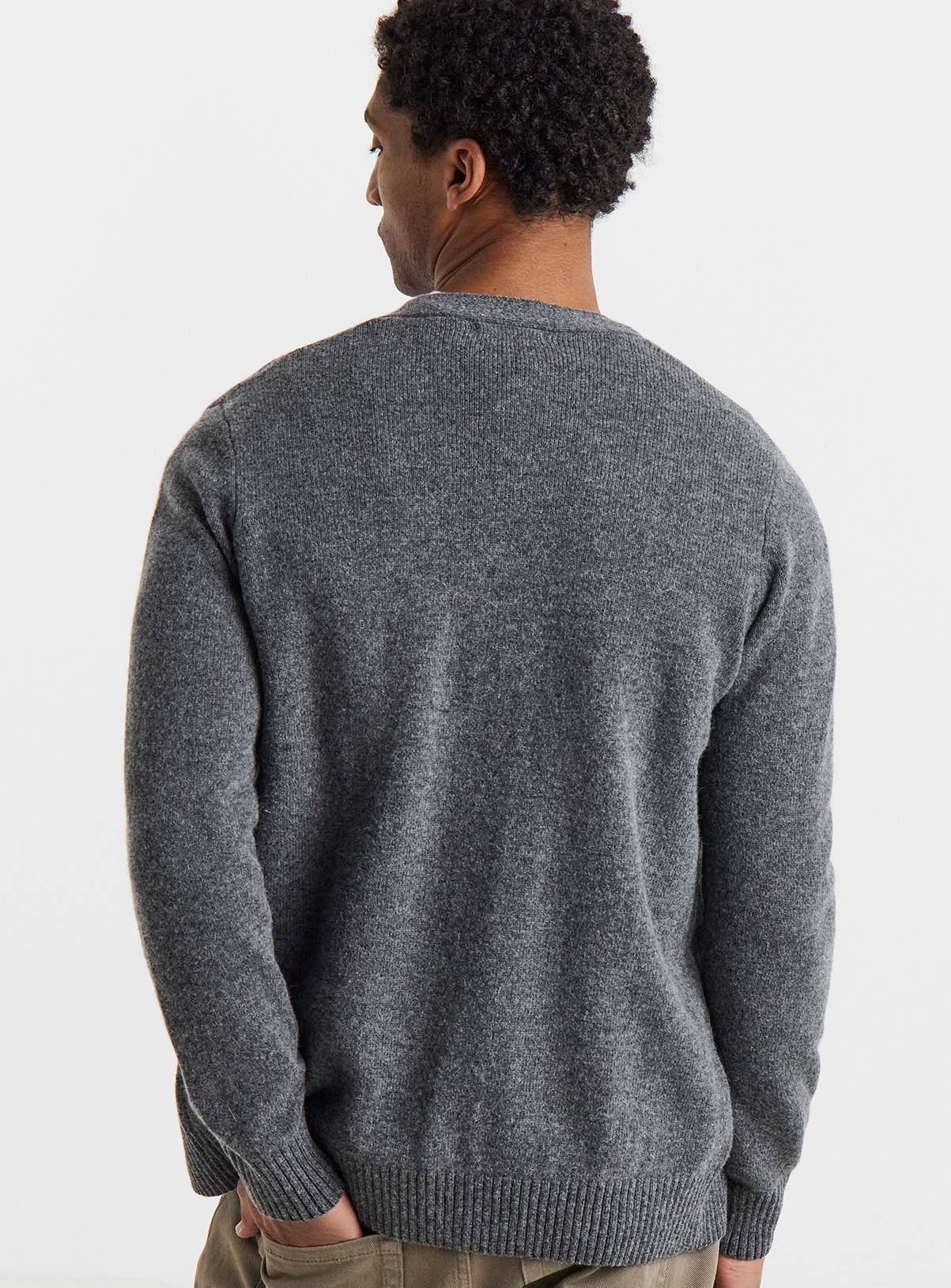 JACAMO Charcoal Lambswool Cardigan L - Image 2