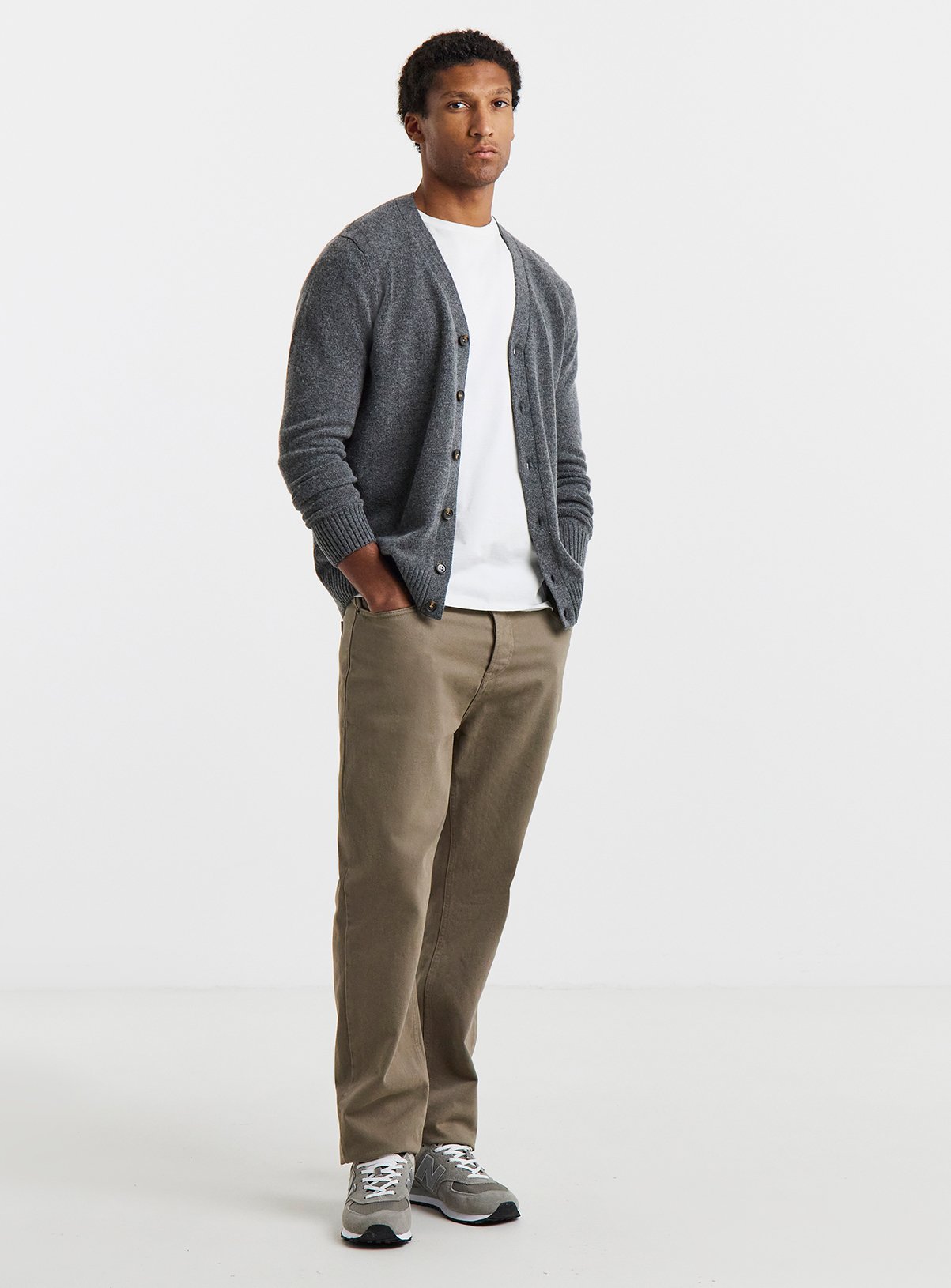 JACAMO Charcoal Lambswool Cardigan L - Image 3 thumbnail