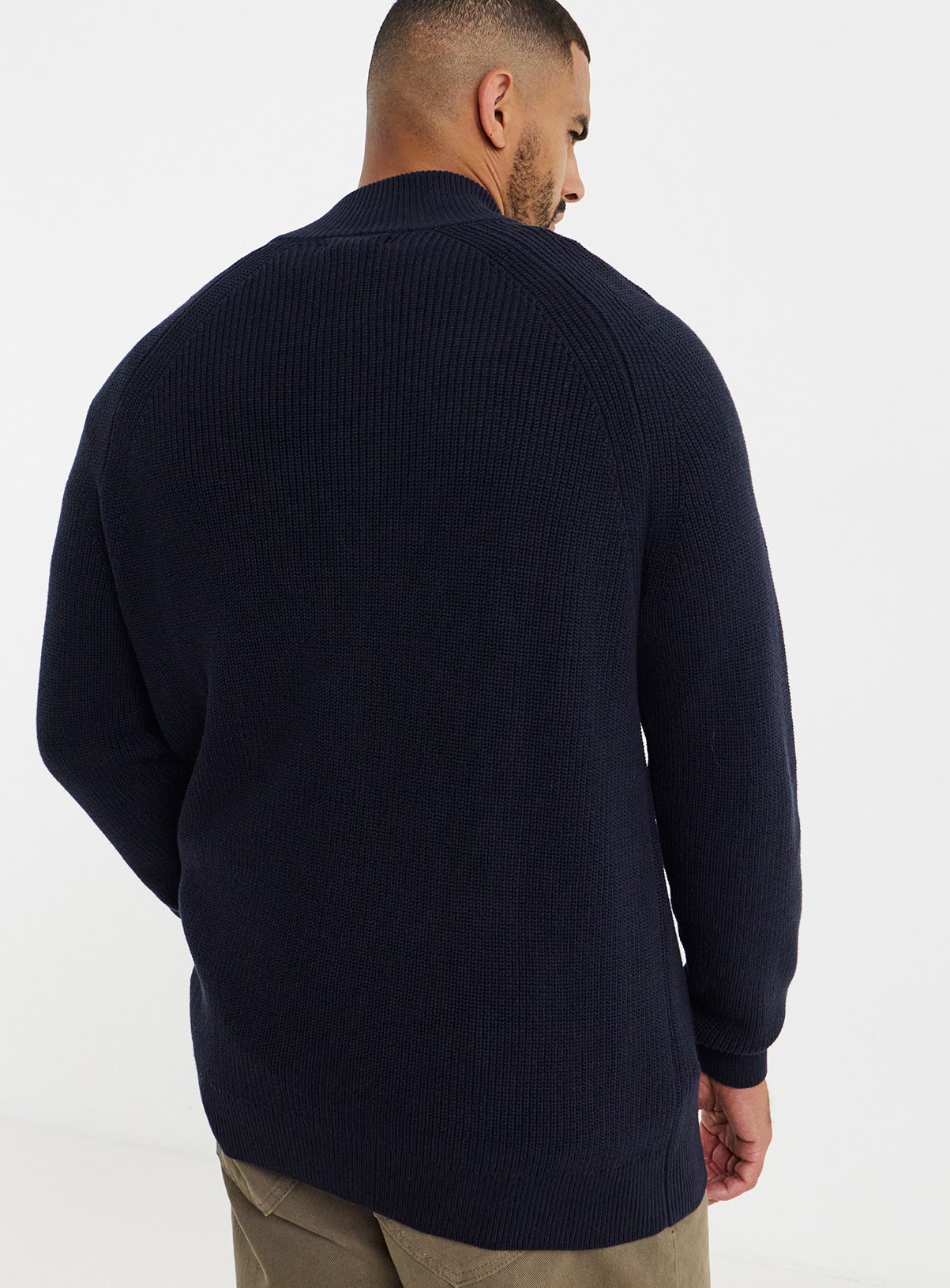 JACAMO Fisherman Knitted Zip Cardigan 1XL - Image 2 thumbnail